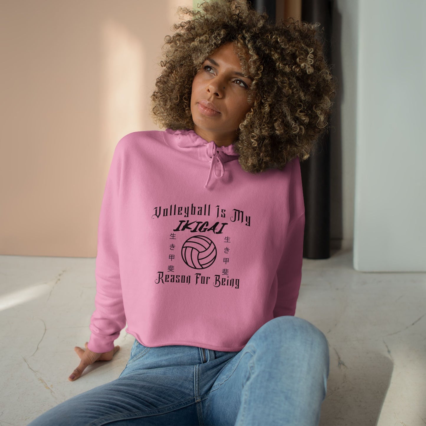 Volleyball Is My IKIGAI: Crop Hoodie
