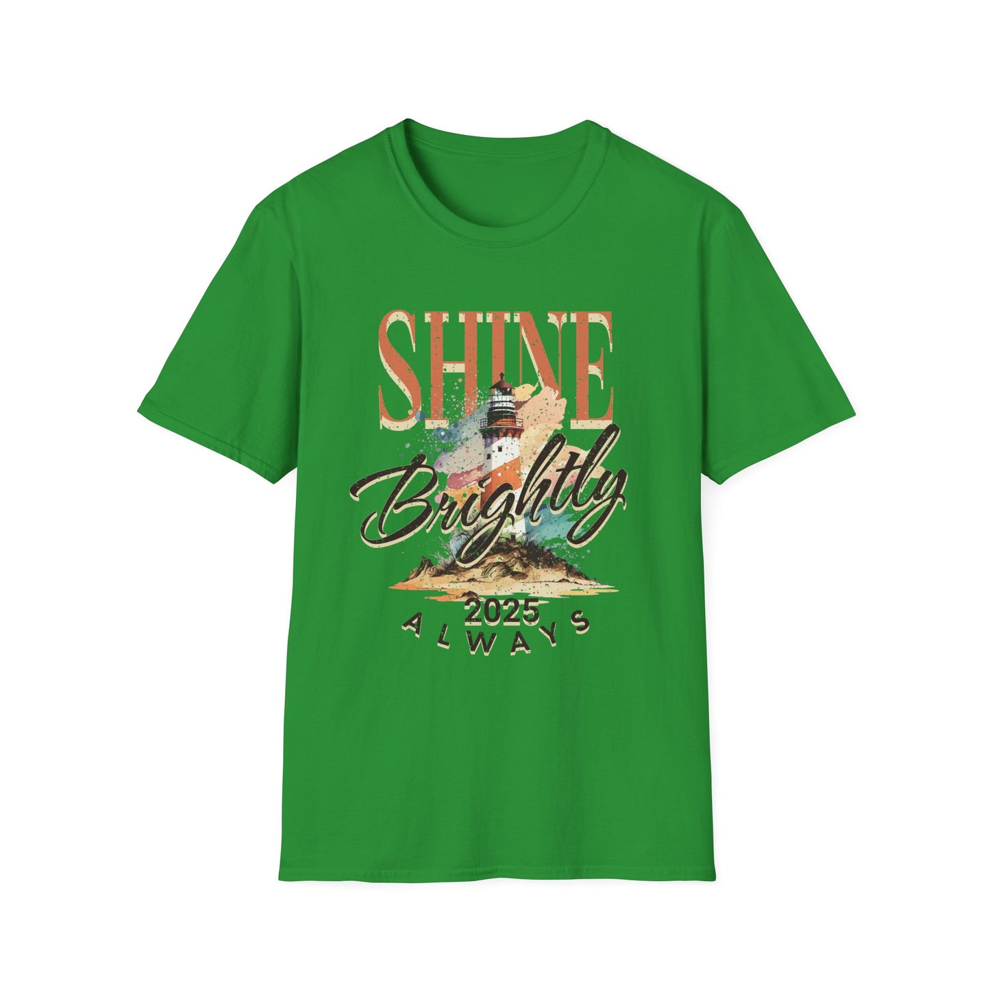 Shine Brightly Always 2025 T-Shirt, Inspirational Tee, Positive Vibe Top, Unisex Graphic Shirt, Gift for Him or Her, Comfortable Clothing