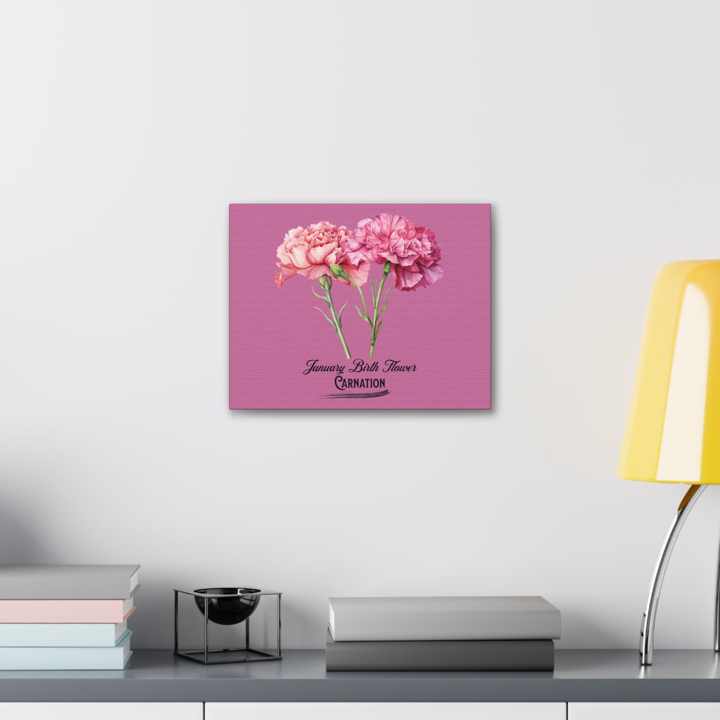 January Birth Flower (Carnation): Canvas Gallery Wraps