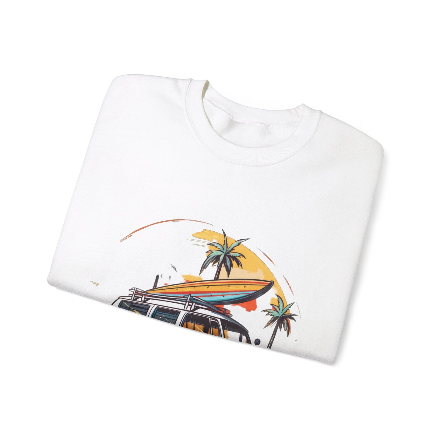 Retro Surf Van - Unisex Heavy Blend™ Crewneck Sweatshirt