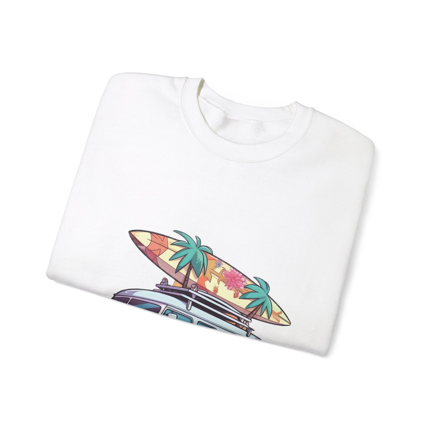 Retro Surf Van - Unisex Heavy Blend™ Crewneck Sweatshirt