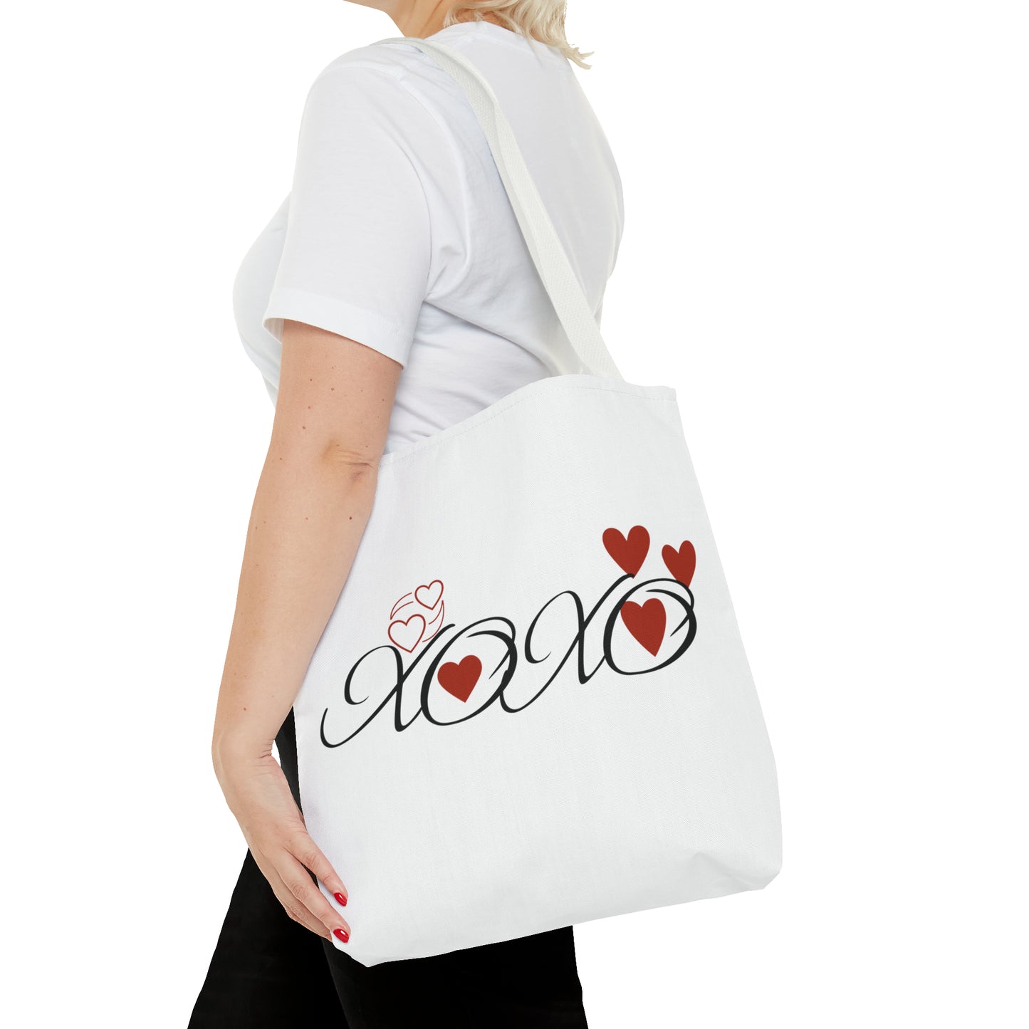 Valentine: XOXO with Hearts - Tote Bag (AOP)