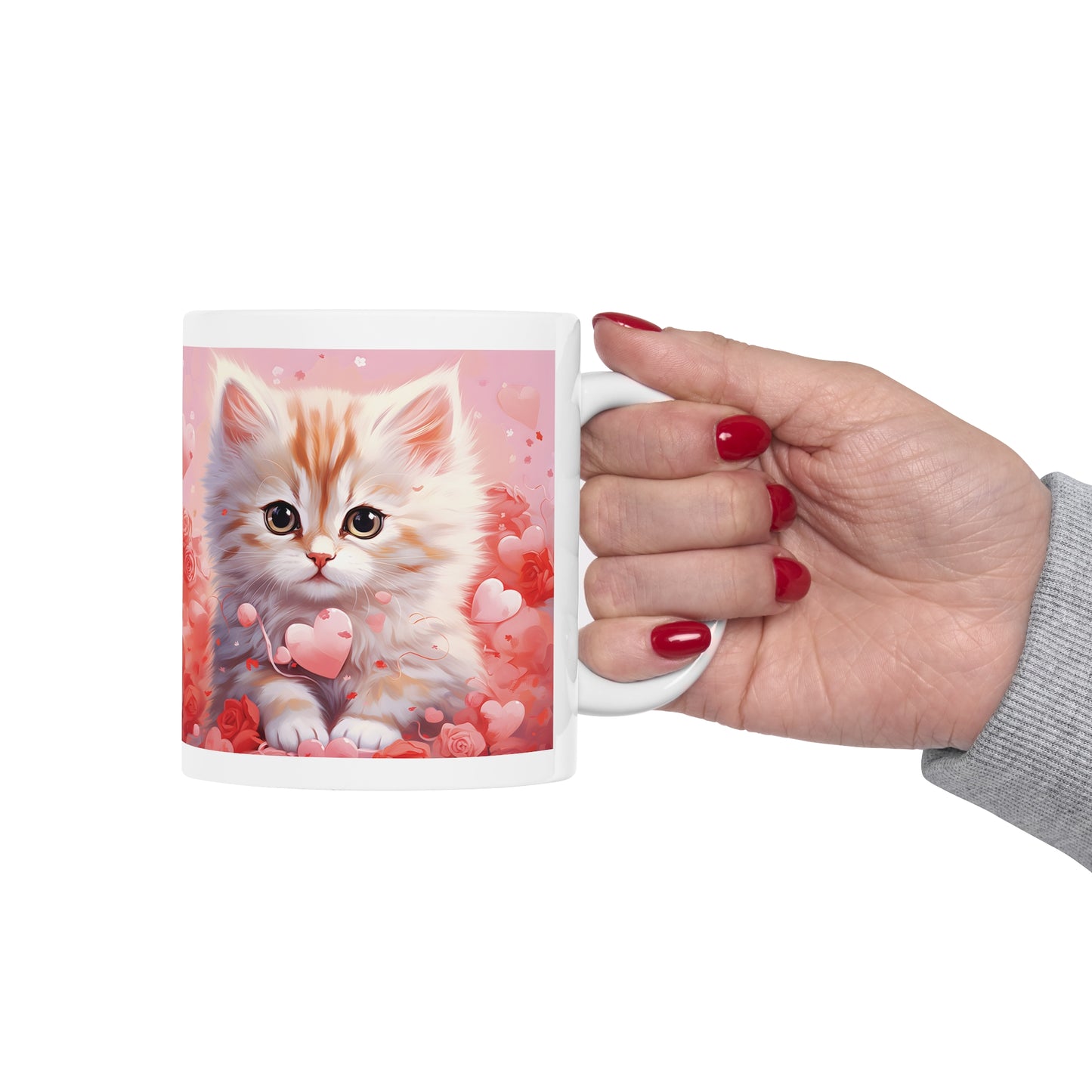 Valentine's Cat: Ceramic Mug 11oz
