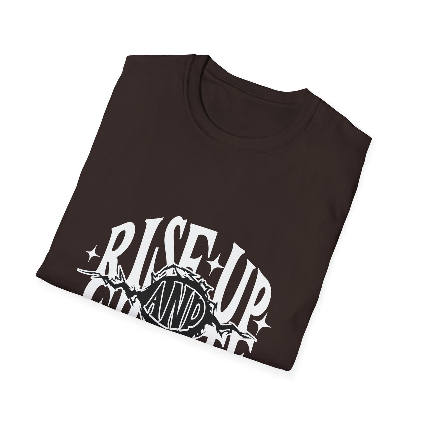 Rise Up And Create Unisex Softstyle T-Shirt, Motivational Tee, Inspirational Shirt, Artist Gift, Graphic Tee, Creative Apparel