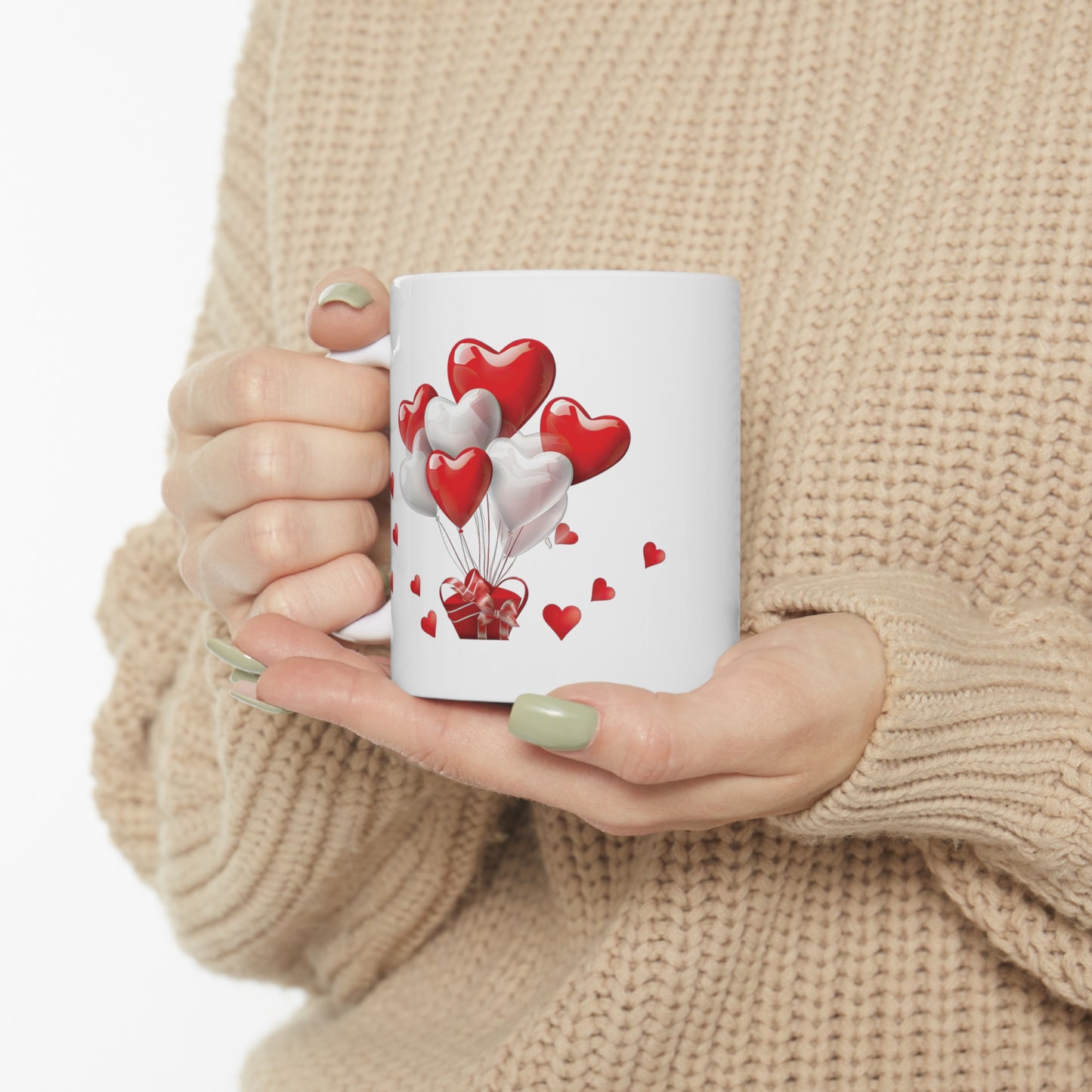 Valentine's Heart Basket: Ceramic Mug 11oz