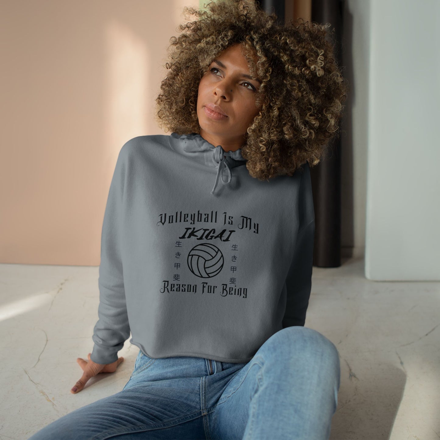 Volleyball Is My IKIGAI: Crop Hoodie