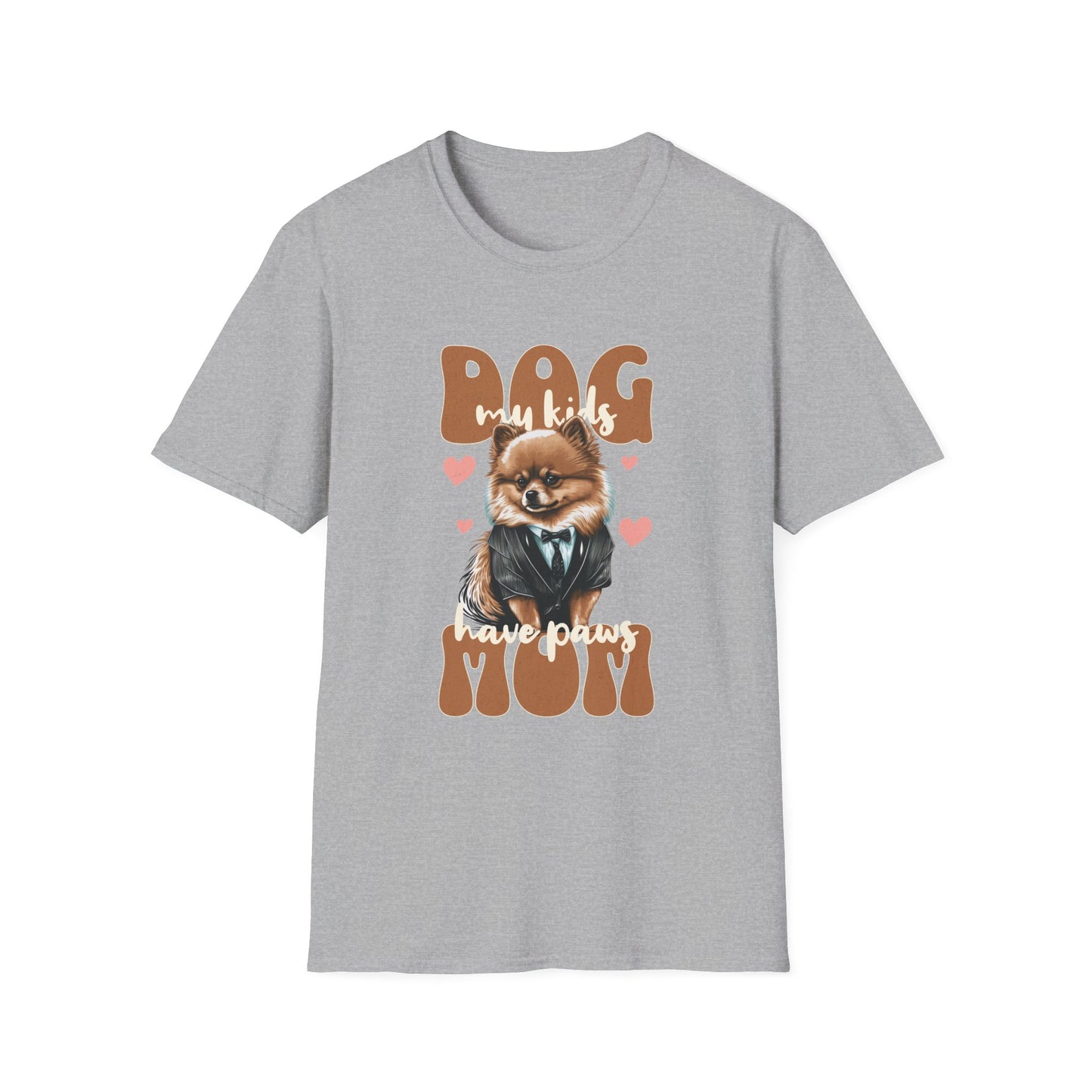 Dog Mom Softstyle T-Shirt - My Kids Have Paw Print Design