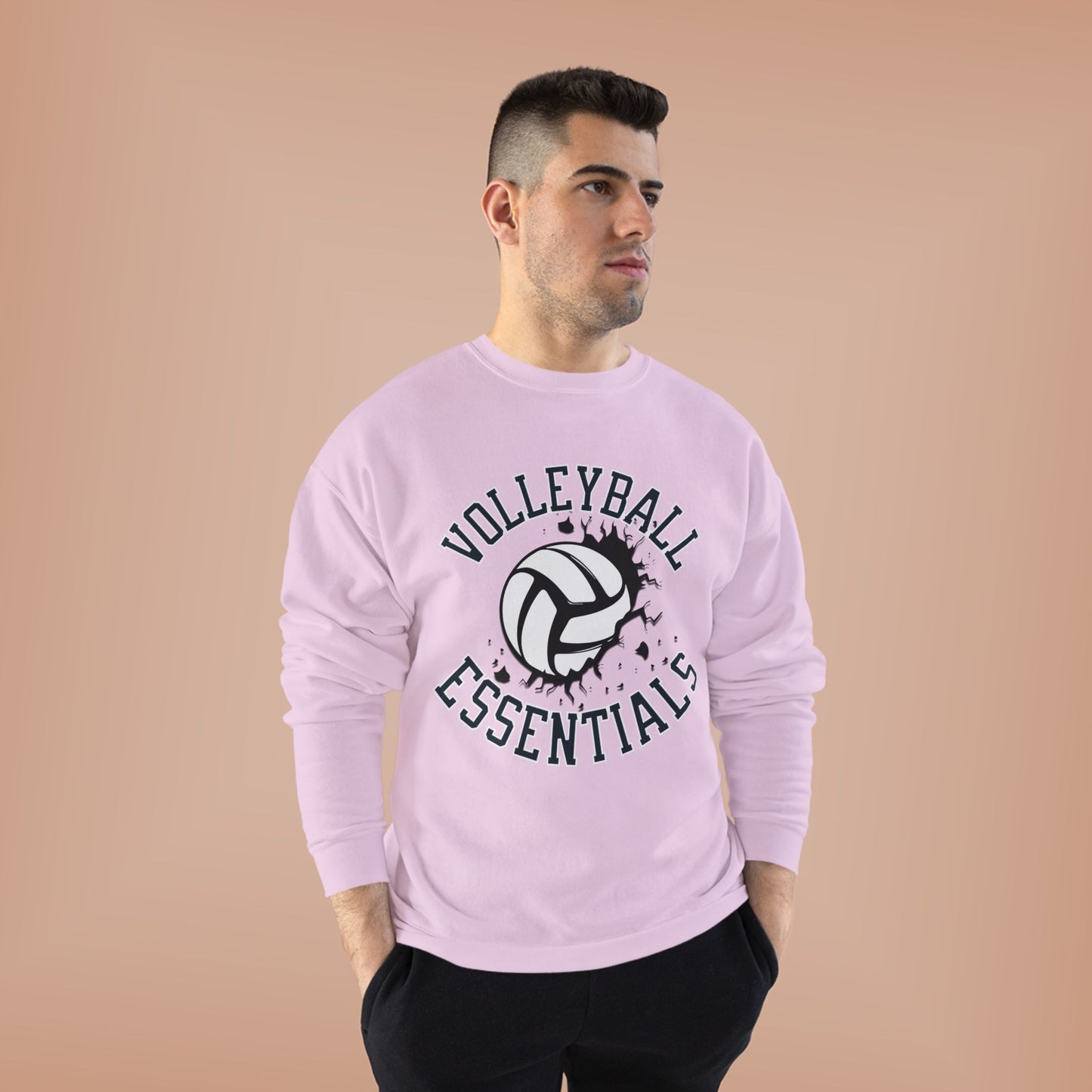 Volleyball Essentials Eco-Friendly Sweatshirt, Casual Sportswear, Gift for Volleyball Players, Team Apparel, Workout Clothing