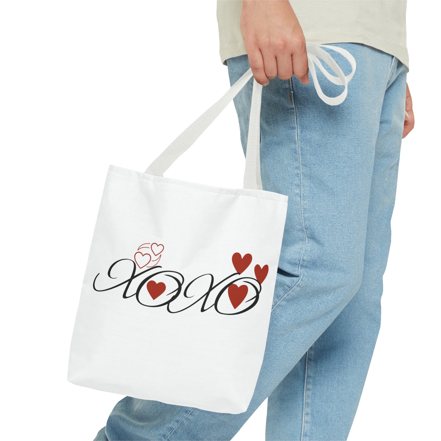 Valentine: XOXO with Hearts - Tote Bag (AOP)