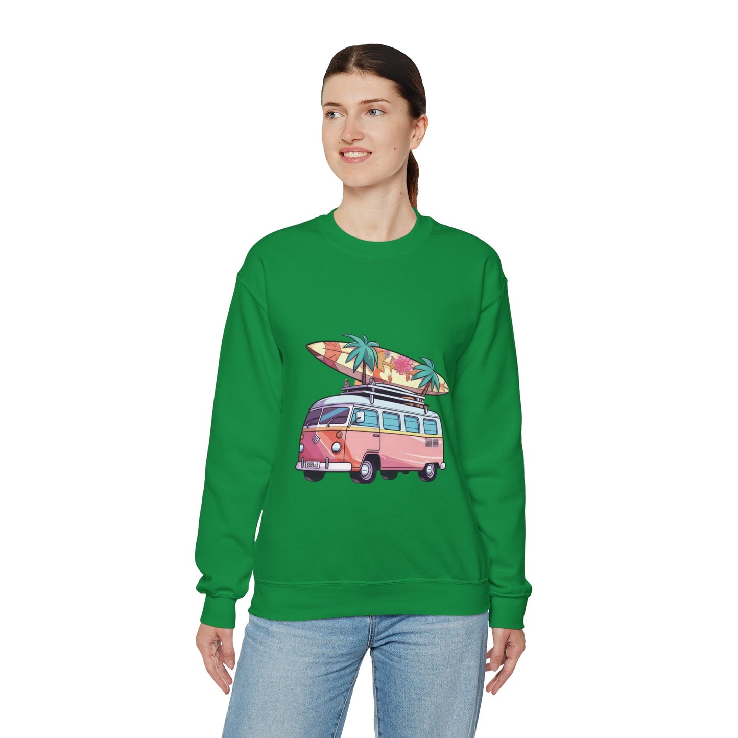 Retro Surf Van - Unisex Heavy Blend™ Crewneck Sweatshirt
