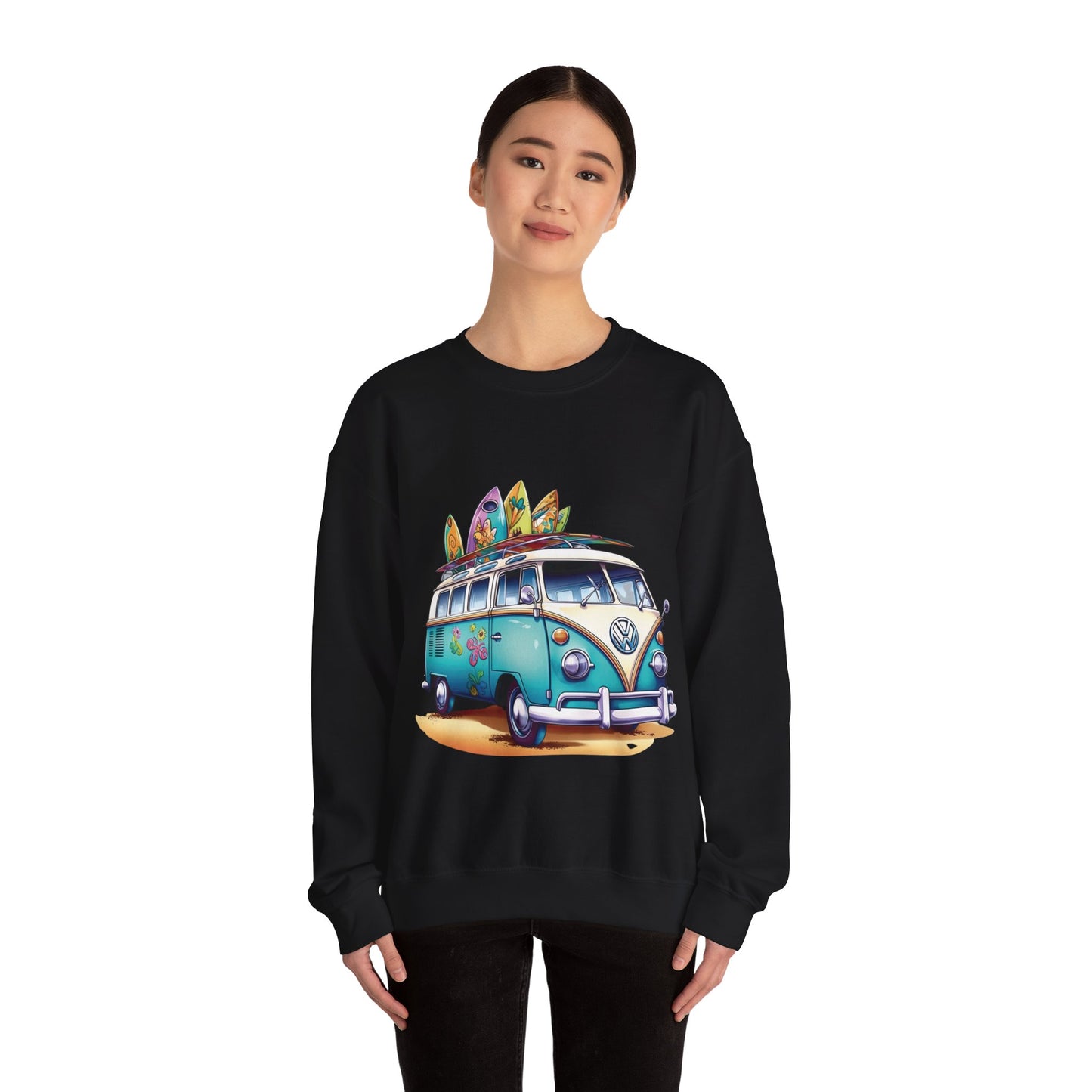 Retro Surf Van - Unisex Heavy Blend™ Crewneck Sweatshirt