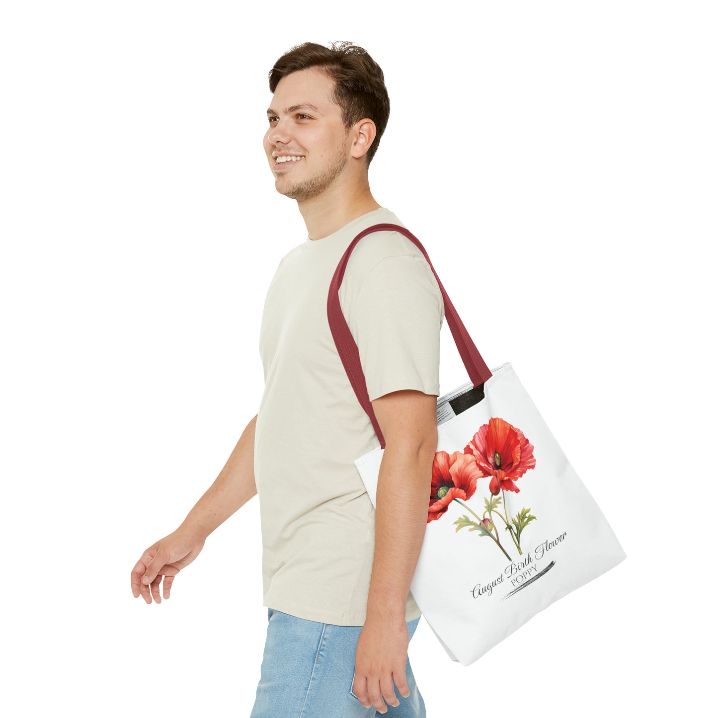 August Birth Flower: Poppy - Tote Bag (AOP)