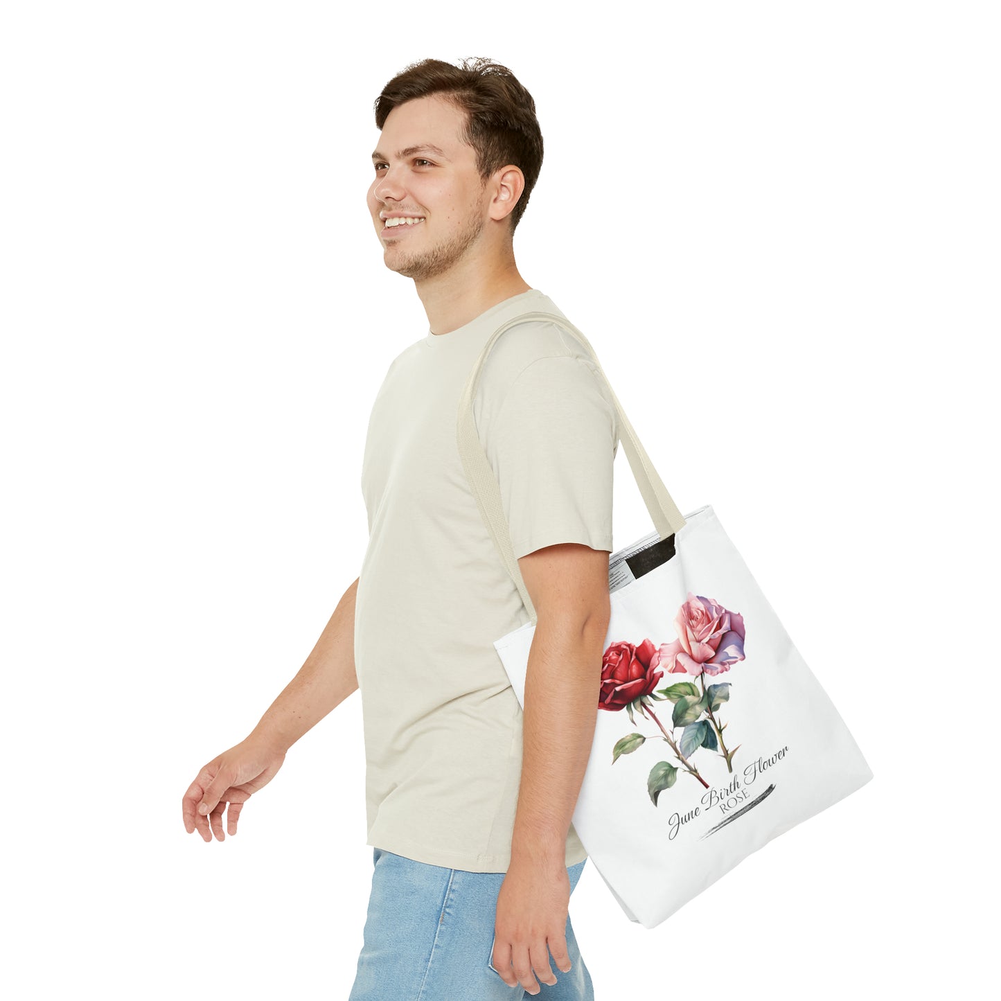 June Birth Flower: Rose - Tote Bag (AOP)