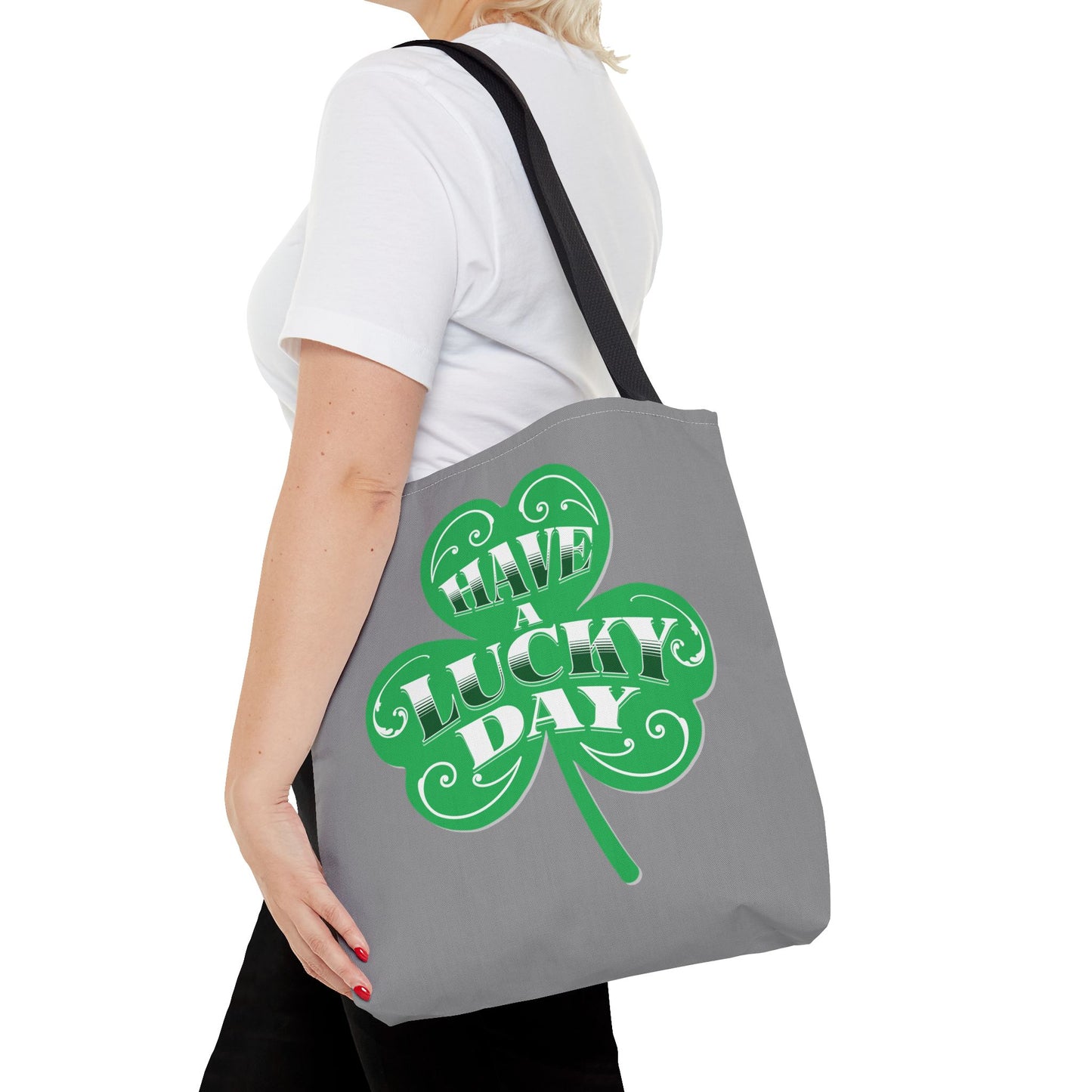 Lucky Day Tote Bag - St. Patrick's Day Gift, Eco-Friendly Shopper, Fun Everyday Use, Green Clover Design, Lucky Charm