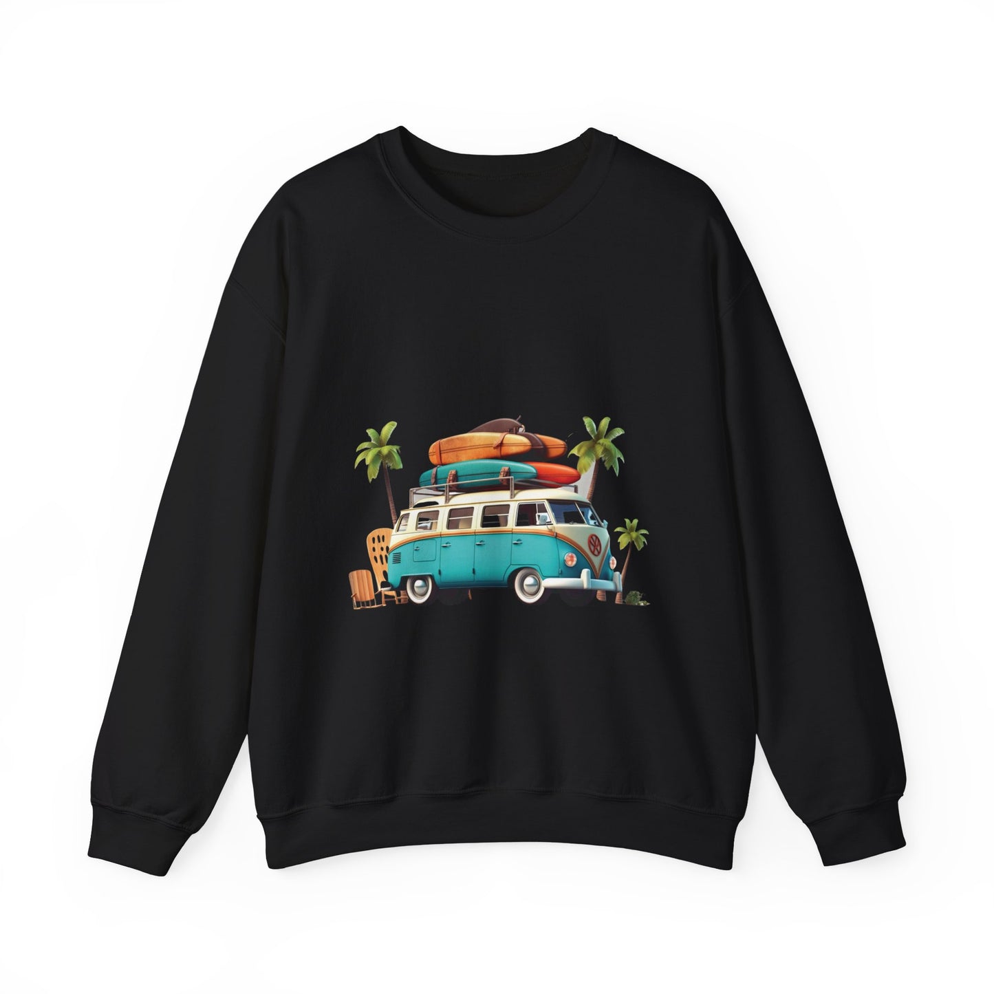 Retro Surf Van - Unisex Heavy Blend™ Crewneck Sweatshirt