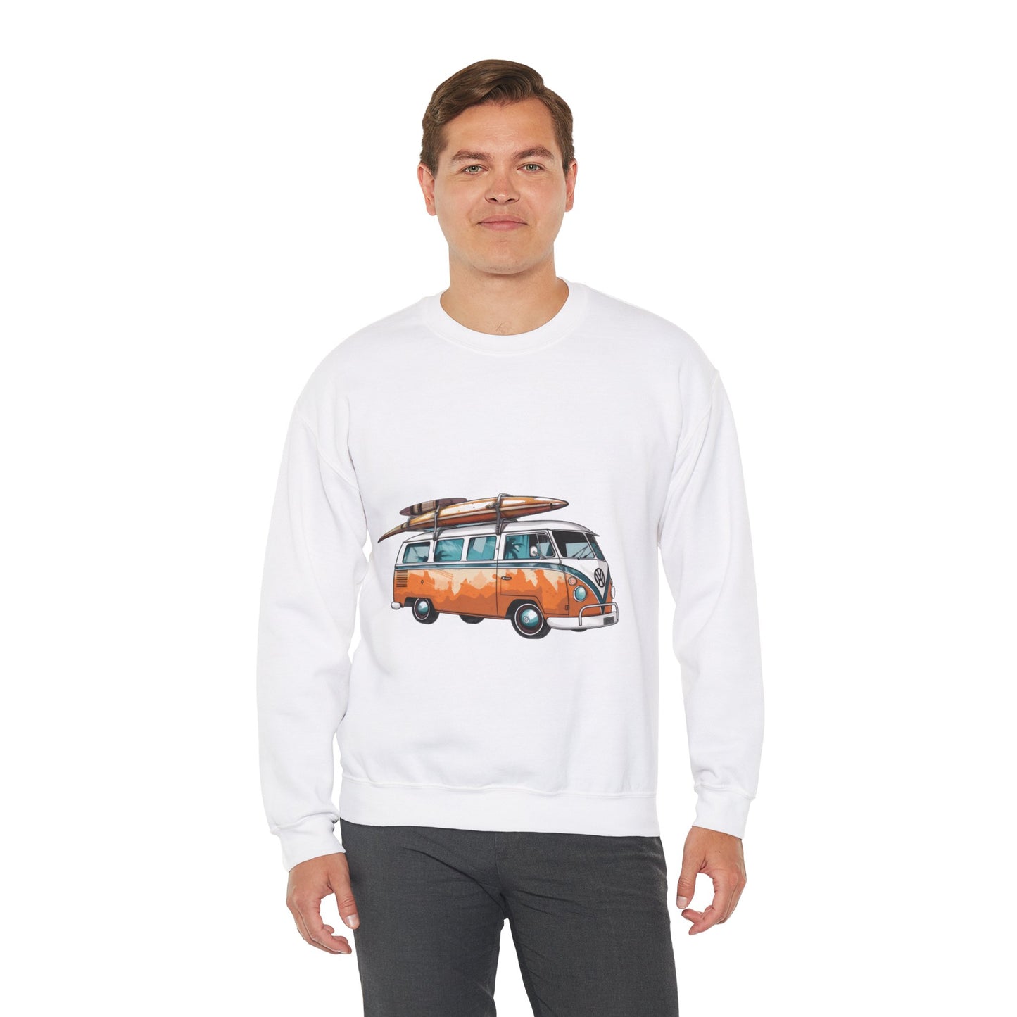 Retro Surf Van - Unisex Heavy Blend™ Crewneck Sweatshirt