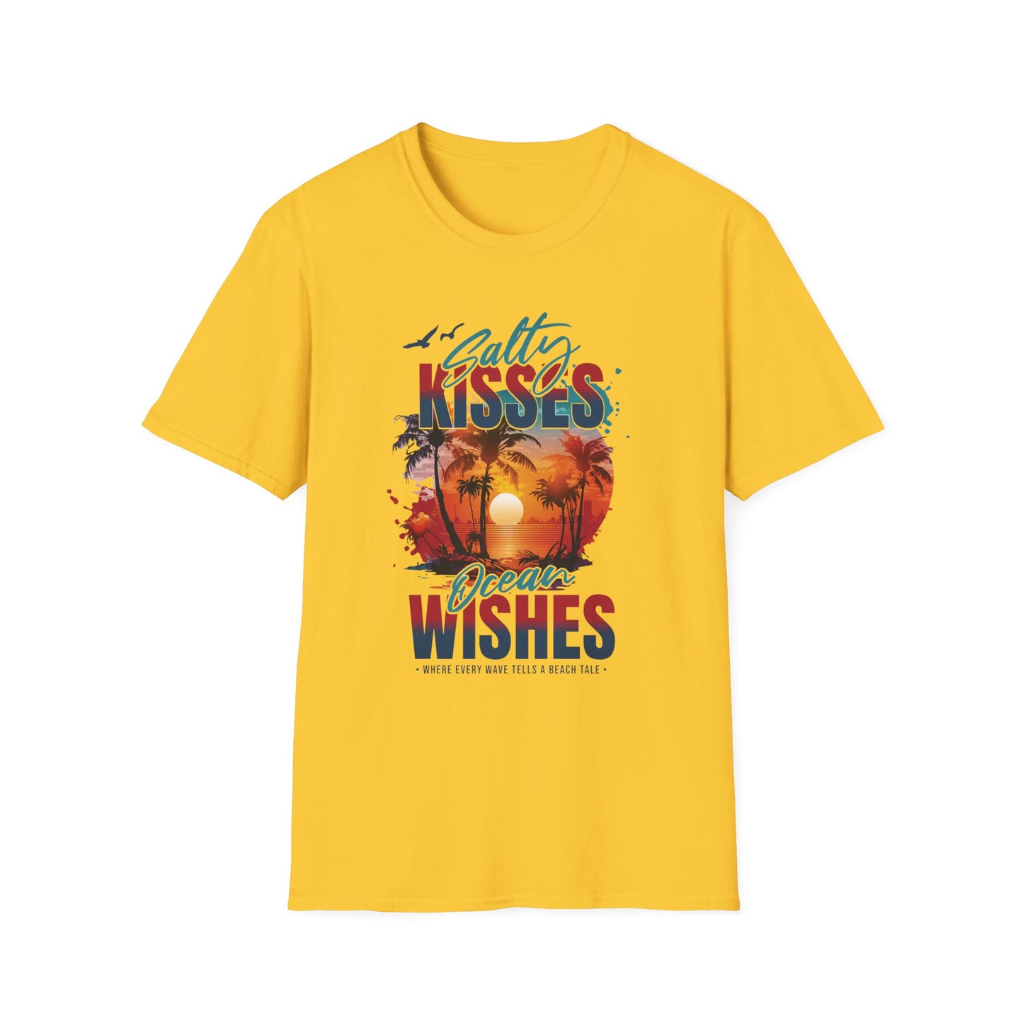 Beach Vibes T-Shirt - Salty Kisses, Ocean Wishes