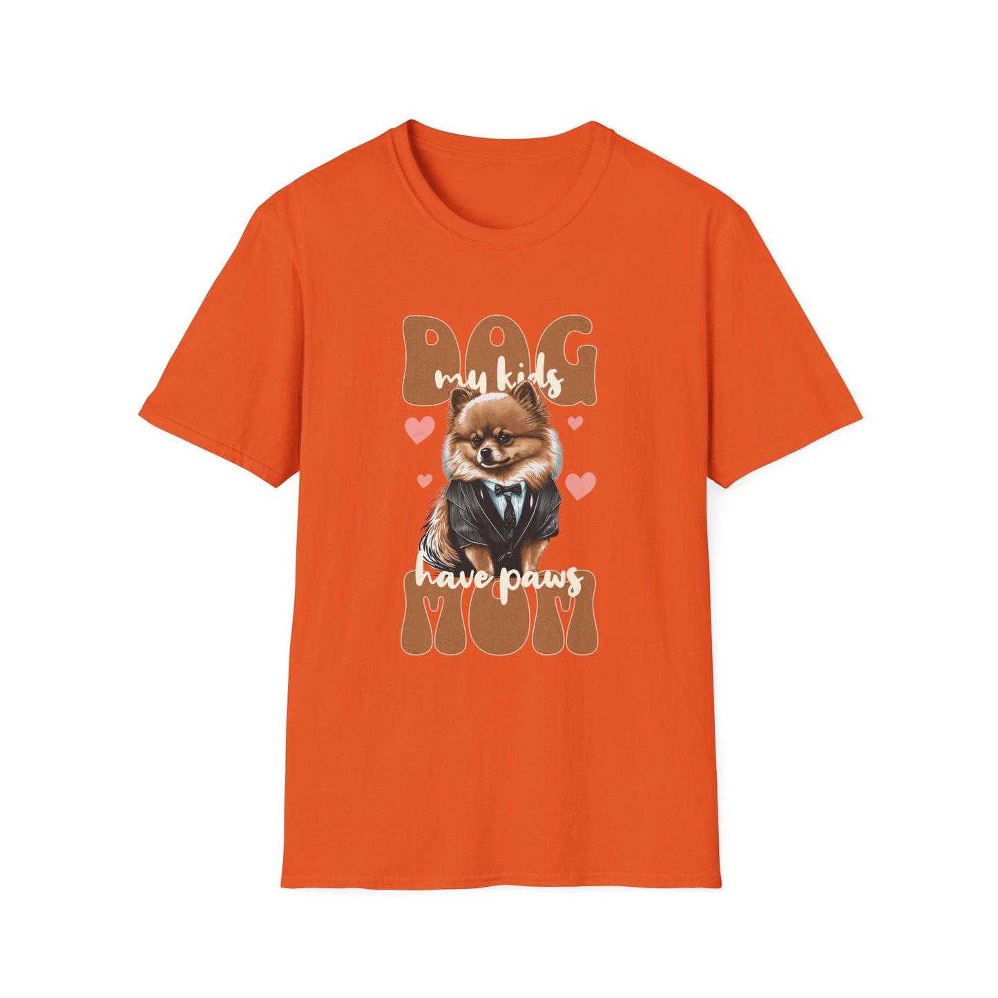 Dog Mom Softstyle T-Shirt - My Kids Have Paw Print Design