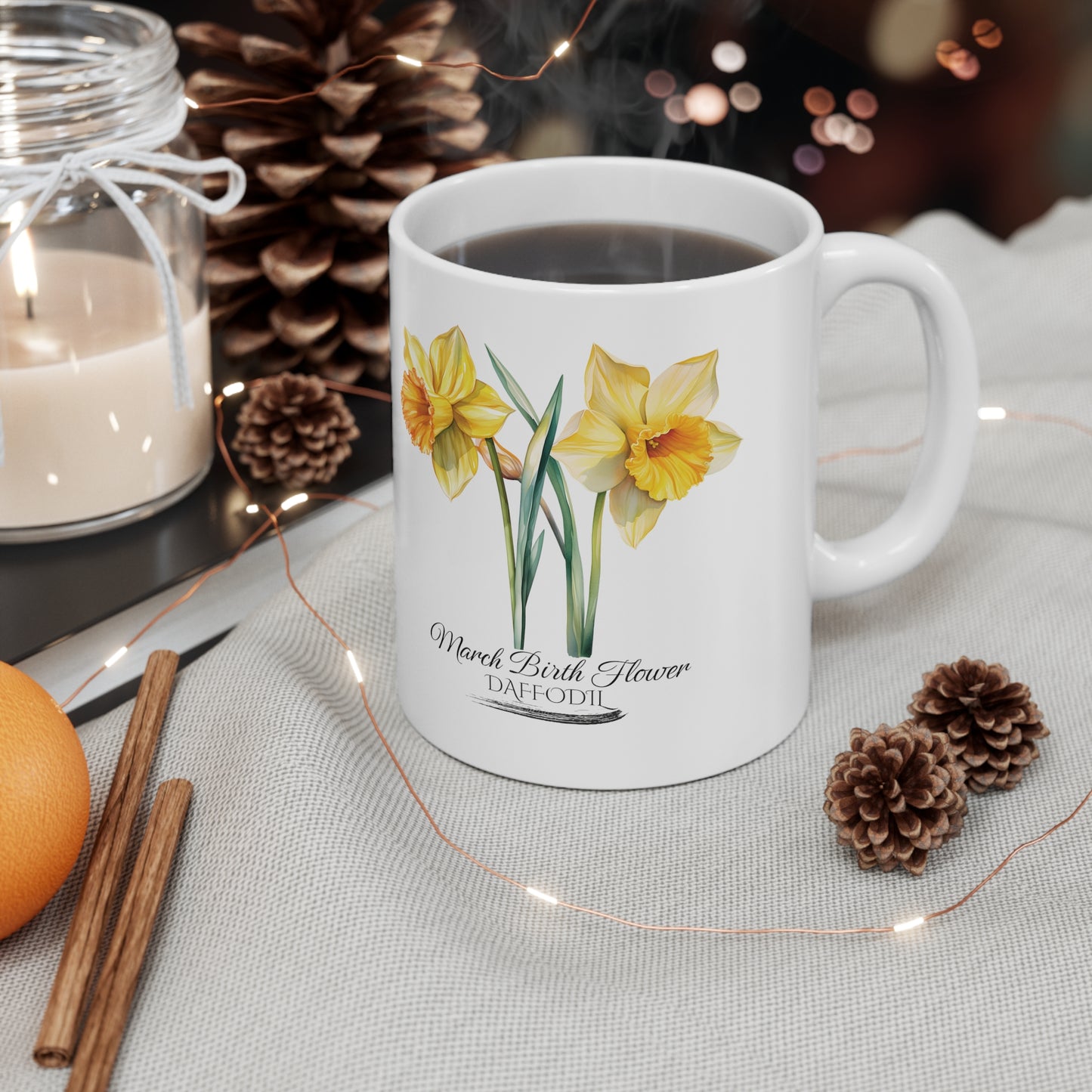 March Birth Flower (Daffodil): Ceramic Mug 11oz