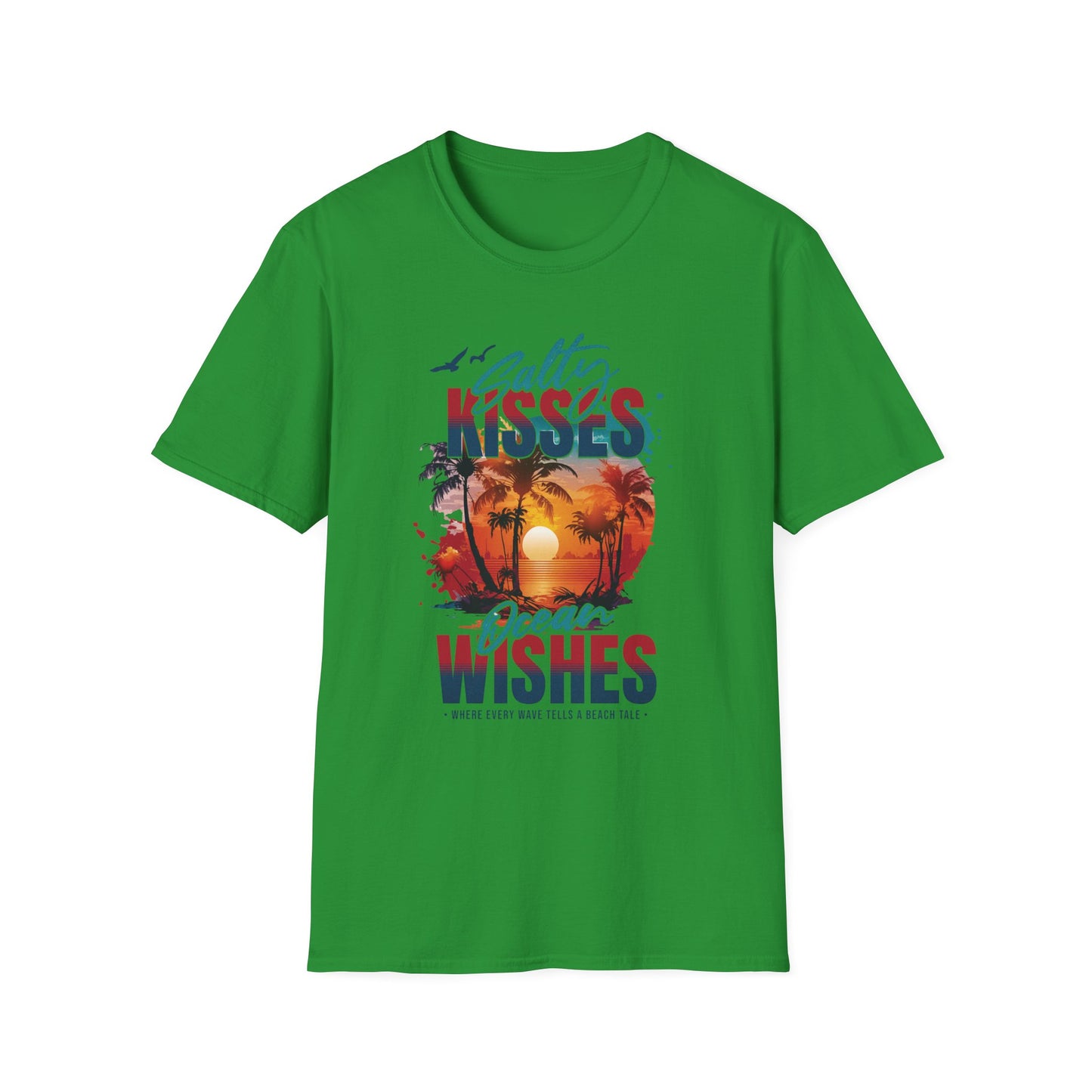 Beach Vibes T-Shirt - Salty Kisses, Ocean Wishes