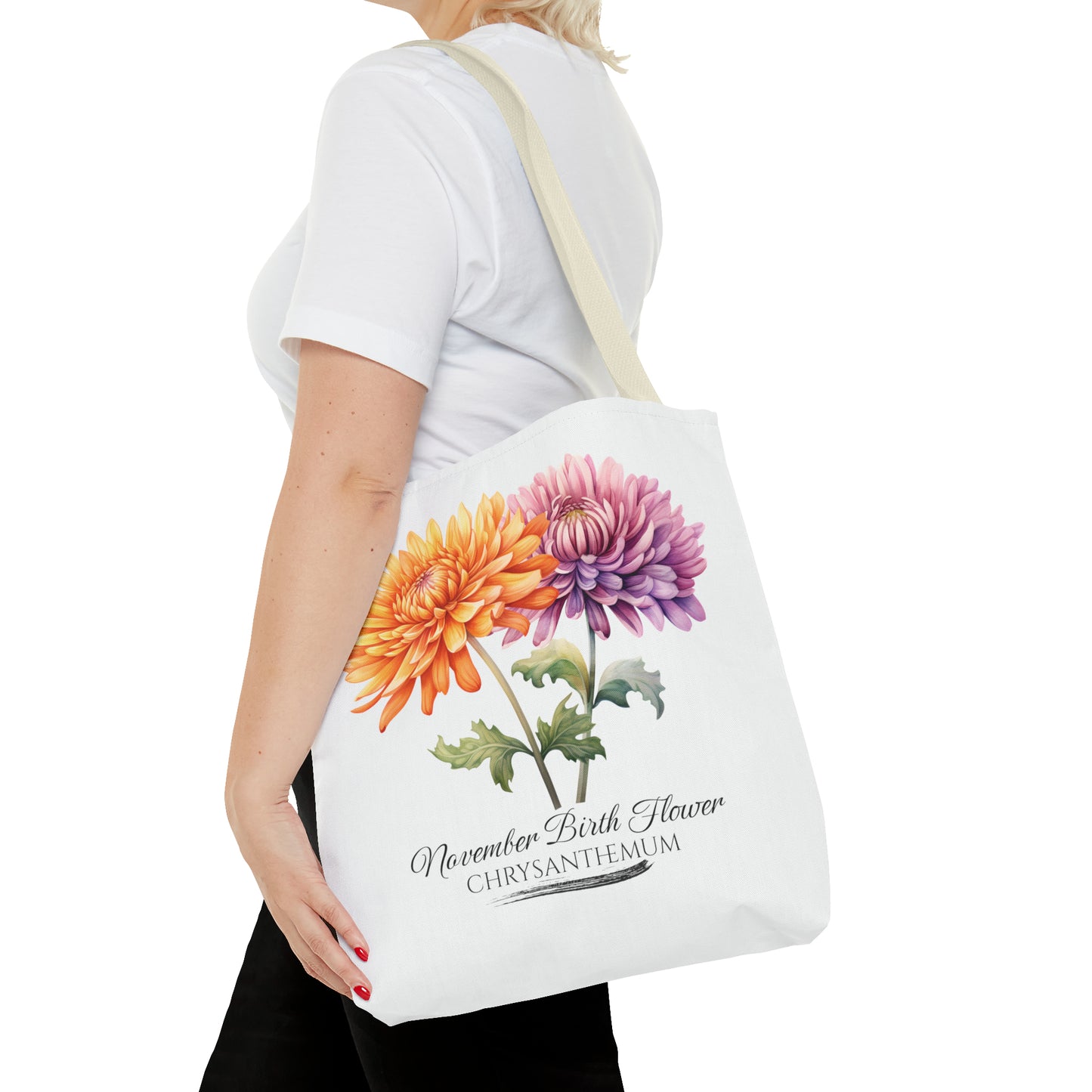 November Birth Flower: Chrysanthemum - Tote Bag (AOP)