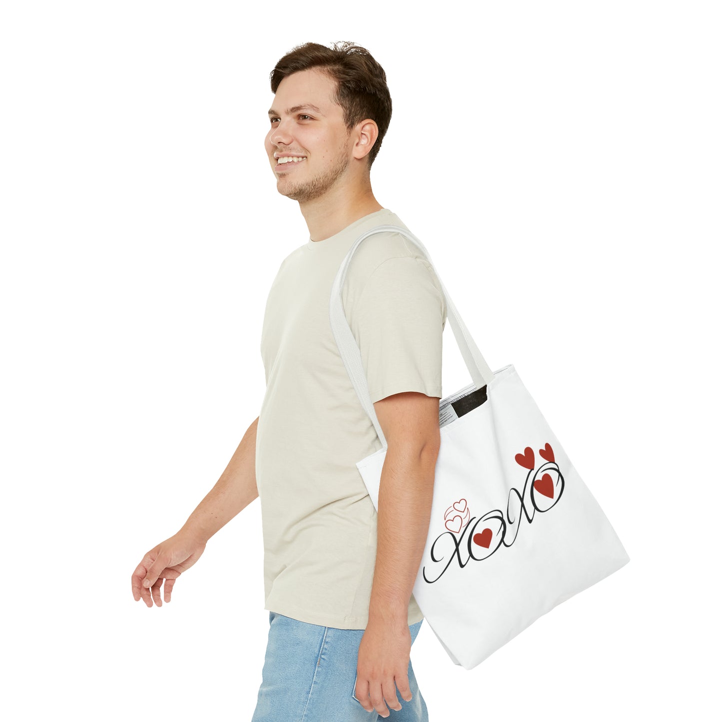 Valentine: XOXO with Hearts - Tote Bag (AOP)