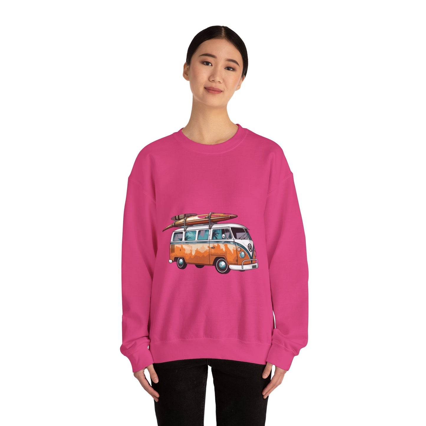 Retro Surf Van - Unisex Heavy Blend™ Crewneck Sweatshirt