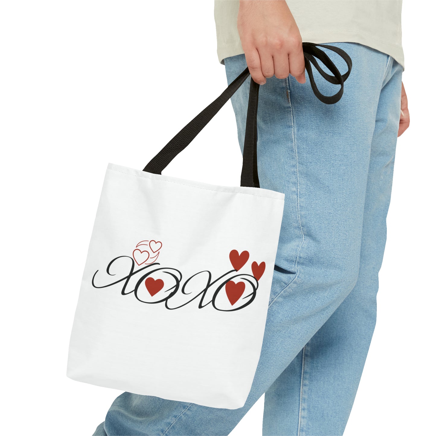 Valentine: XOXO with Hearts - Tote Bag (AOP)