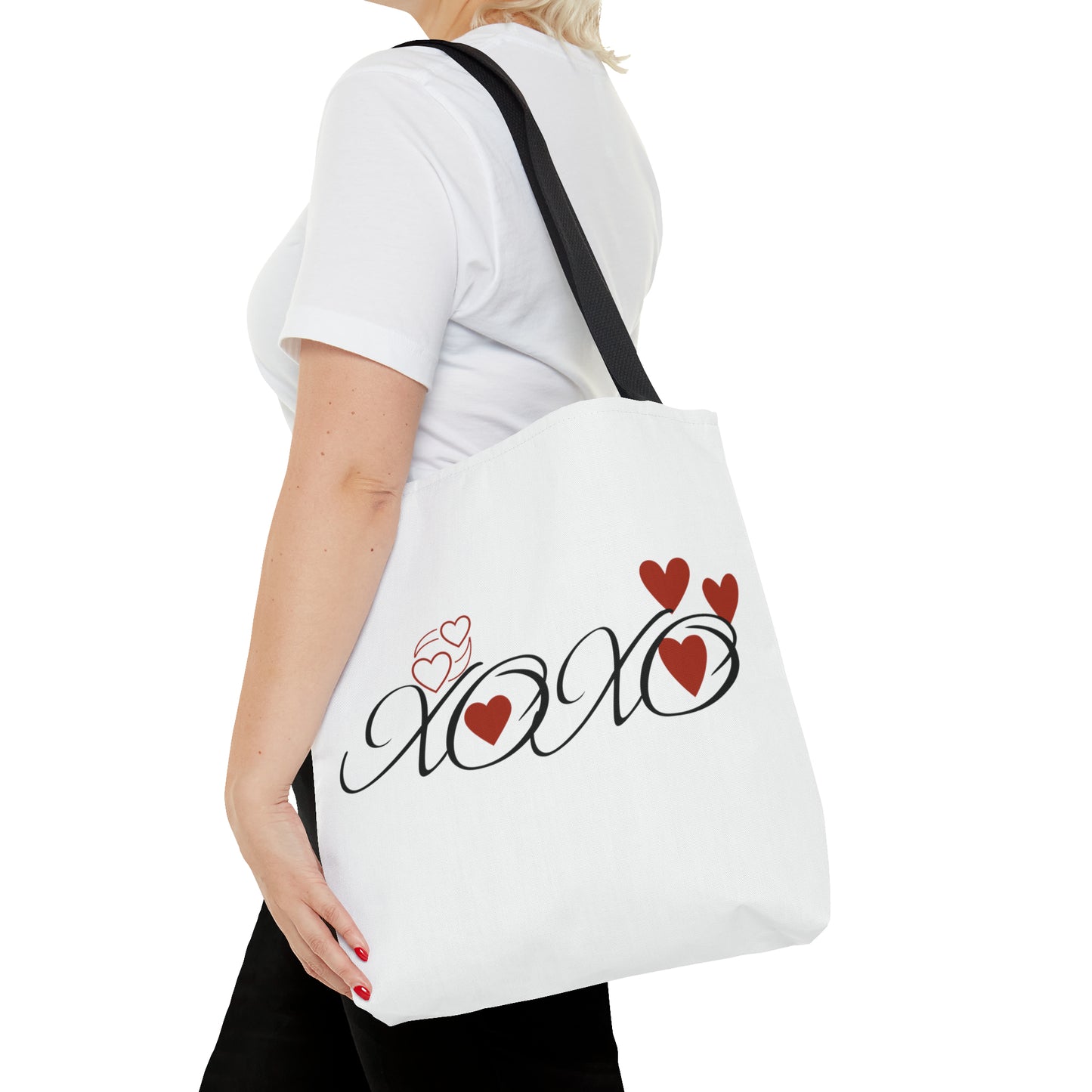 Valentine: XOXO with Hearts - Tote Bag (AOP)