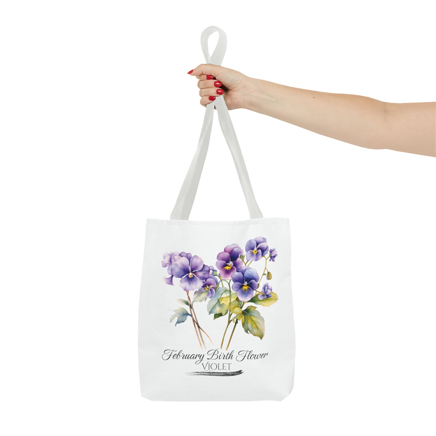 February Birth Flower: Violet - Tote Bag (AOP)