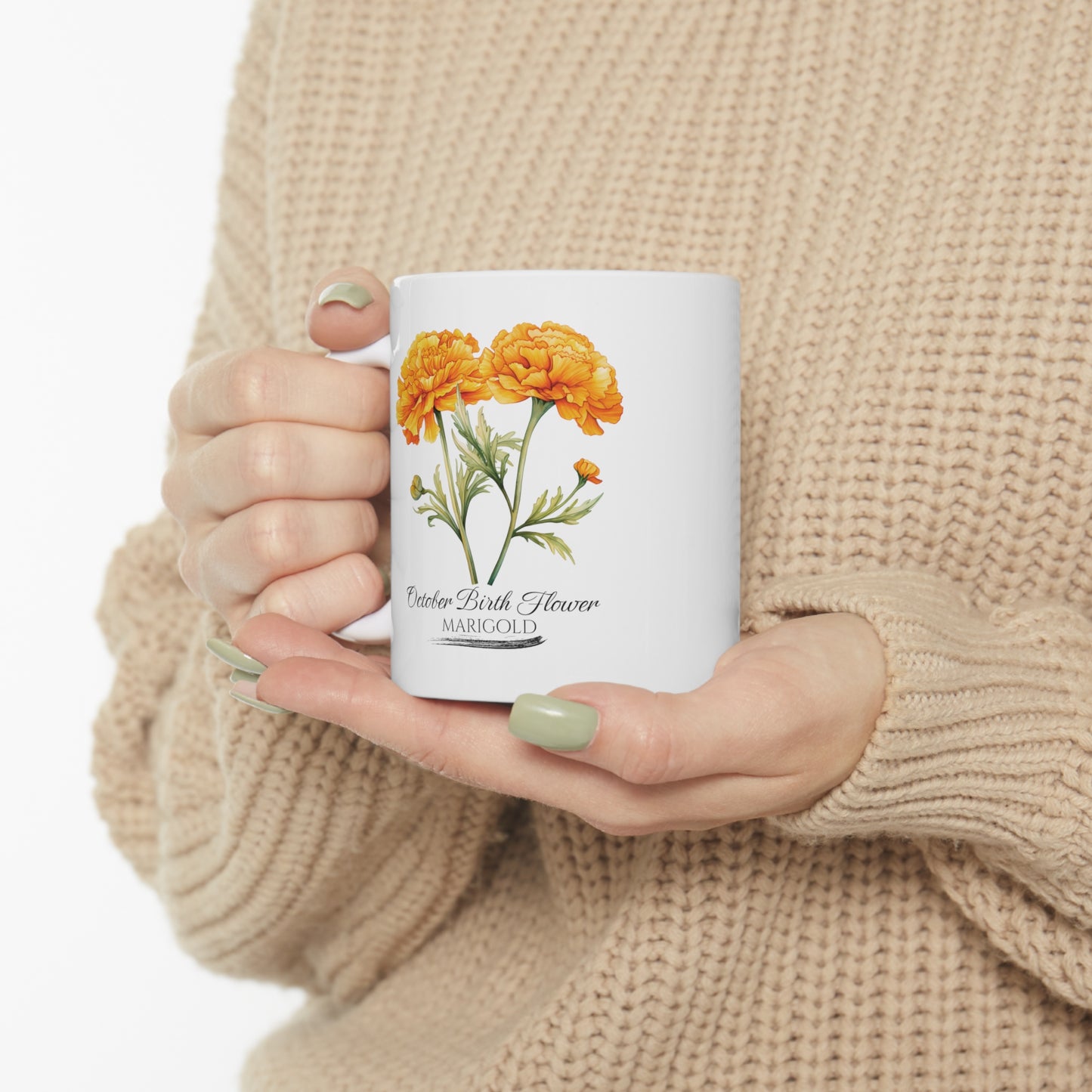October Birth Flower (Marigold): Ceramic Mug 11oz