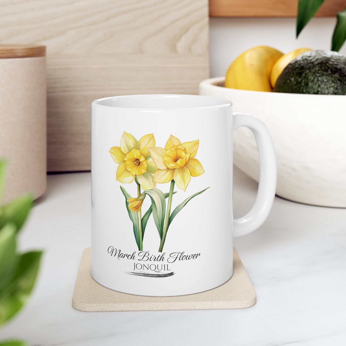 March Birth Flower (Jonquil): Ceramic Mug 11oz