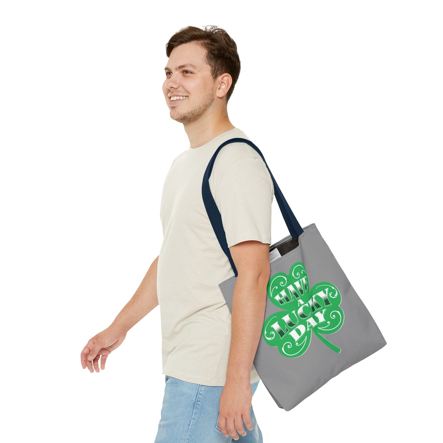 Lucky Day Tote Bag - St. Patrick's Day Gift, Eco-Friendly Shopper, Fun Everyday Use, Green Clover Design, Lucky Charm