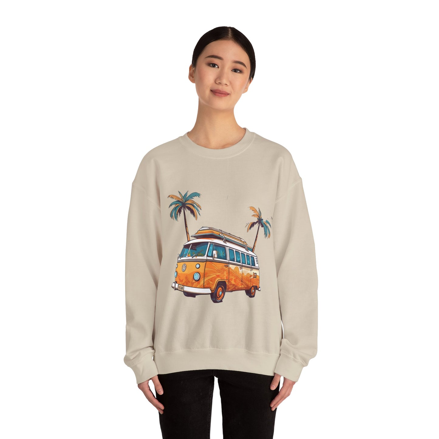 Retro Surf Van - Unisex Heavy Blend™ Crewneck Sweatshirt