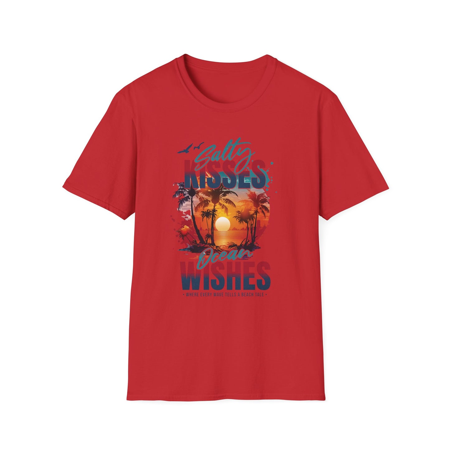 Beach Vibes T-Shirt - Salty Kisses, Ocean Wishes