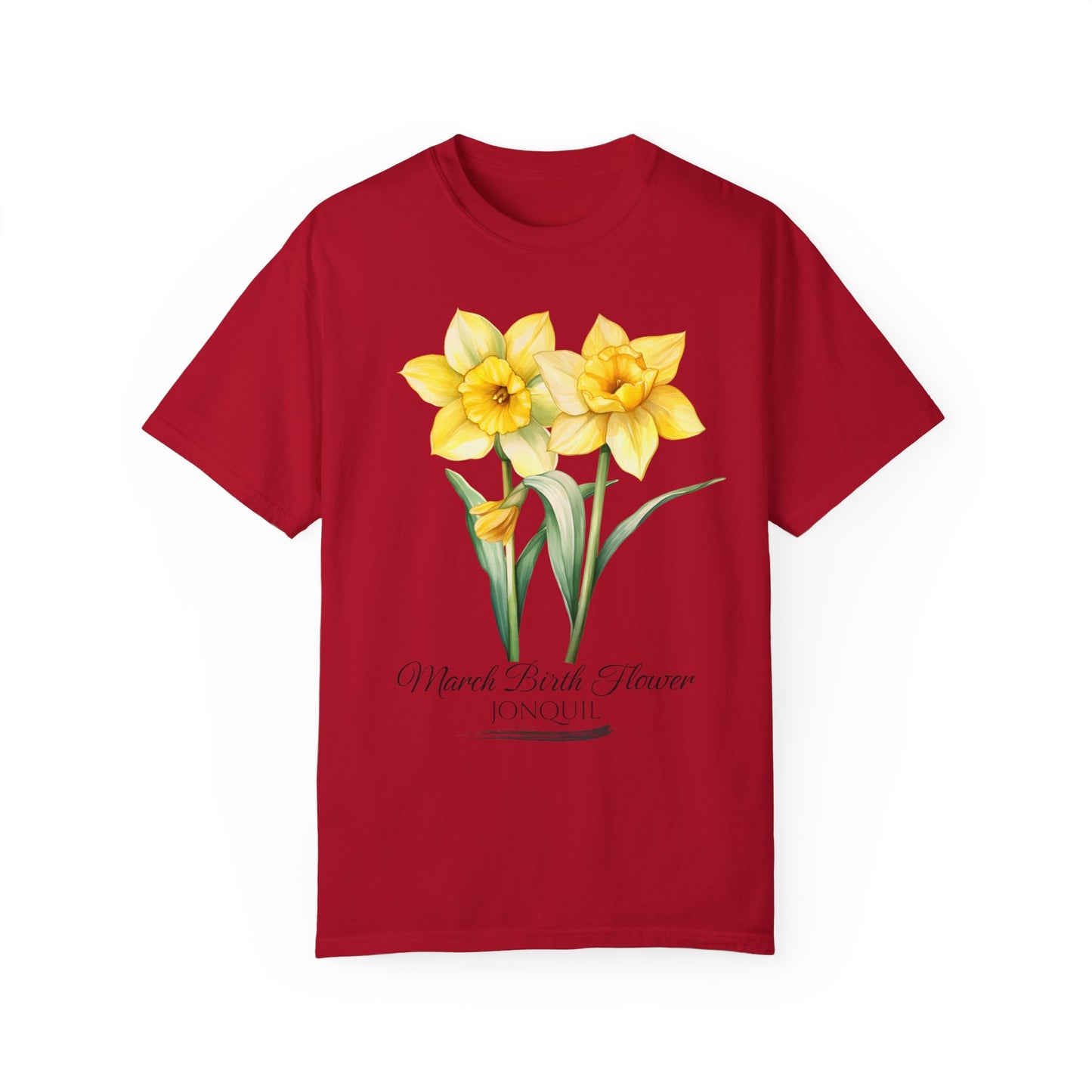 March Birth Flower "Jonquil" - Unisex Garment-Dyed T-shirt