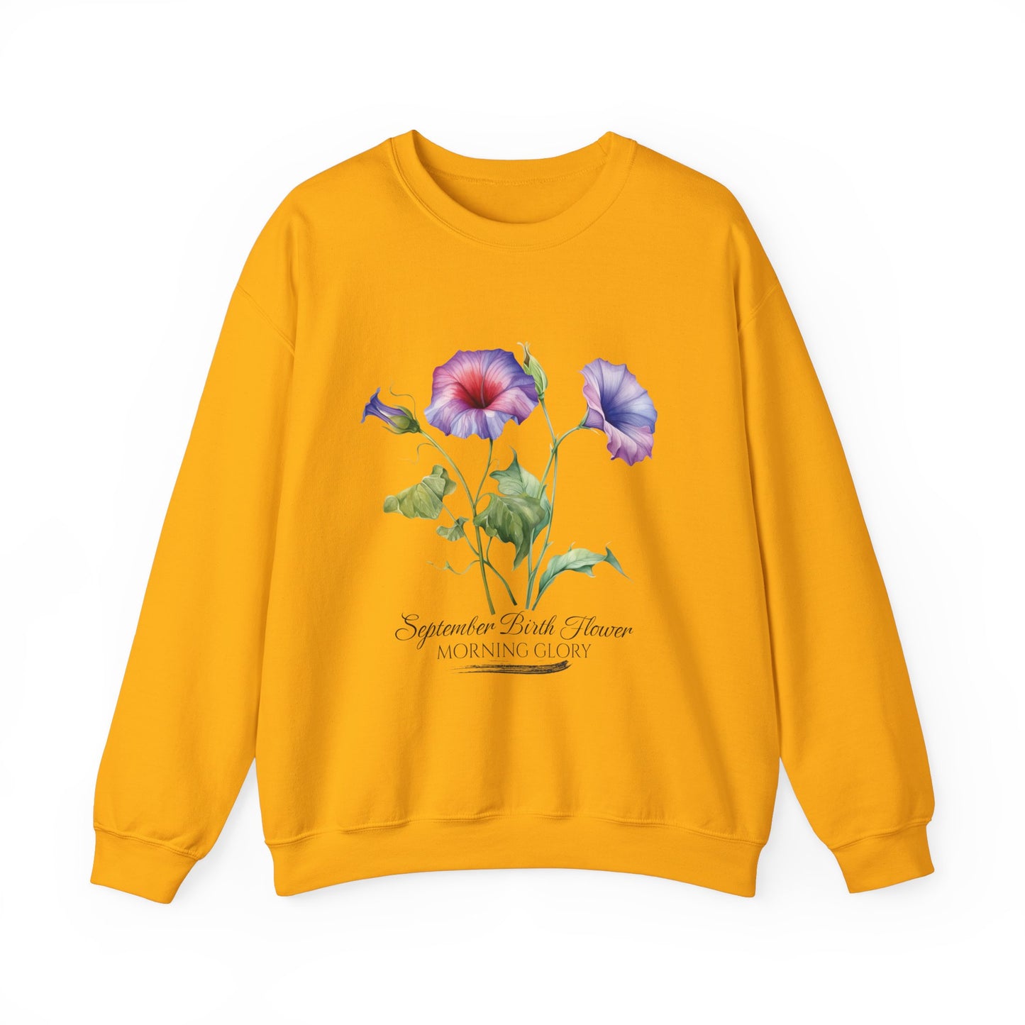 September Birth Flower (Morning Glory) - Unisex Heavy Blend™ Crewneck Sweatshirt