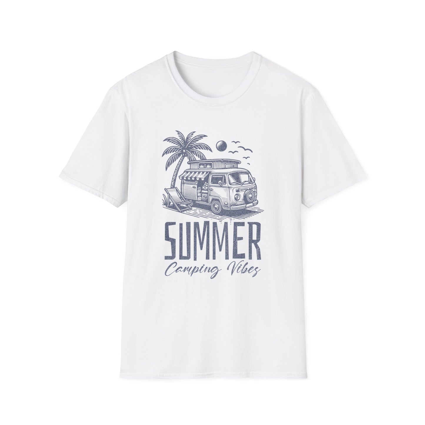 Summer Camping Vibes T-Shirt, Unisex Camp Tee, Outdoor Adventure Shirt, Nature Lover Gift, Camping Trip Apparel