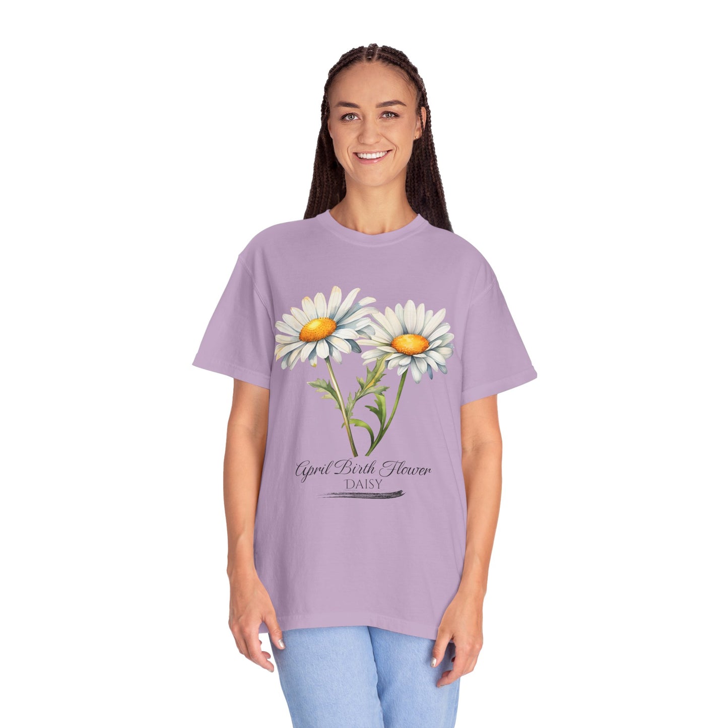 April Birth Flower "Daisy" - Unisex Garment-Dyed T-shirt