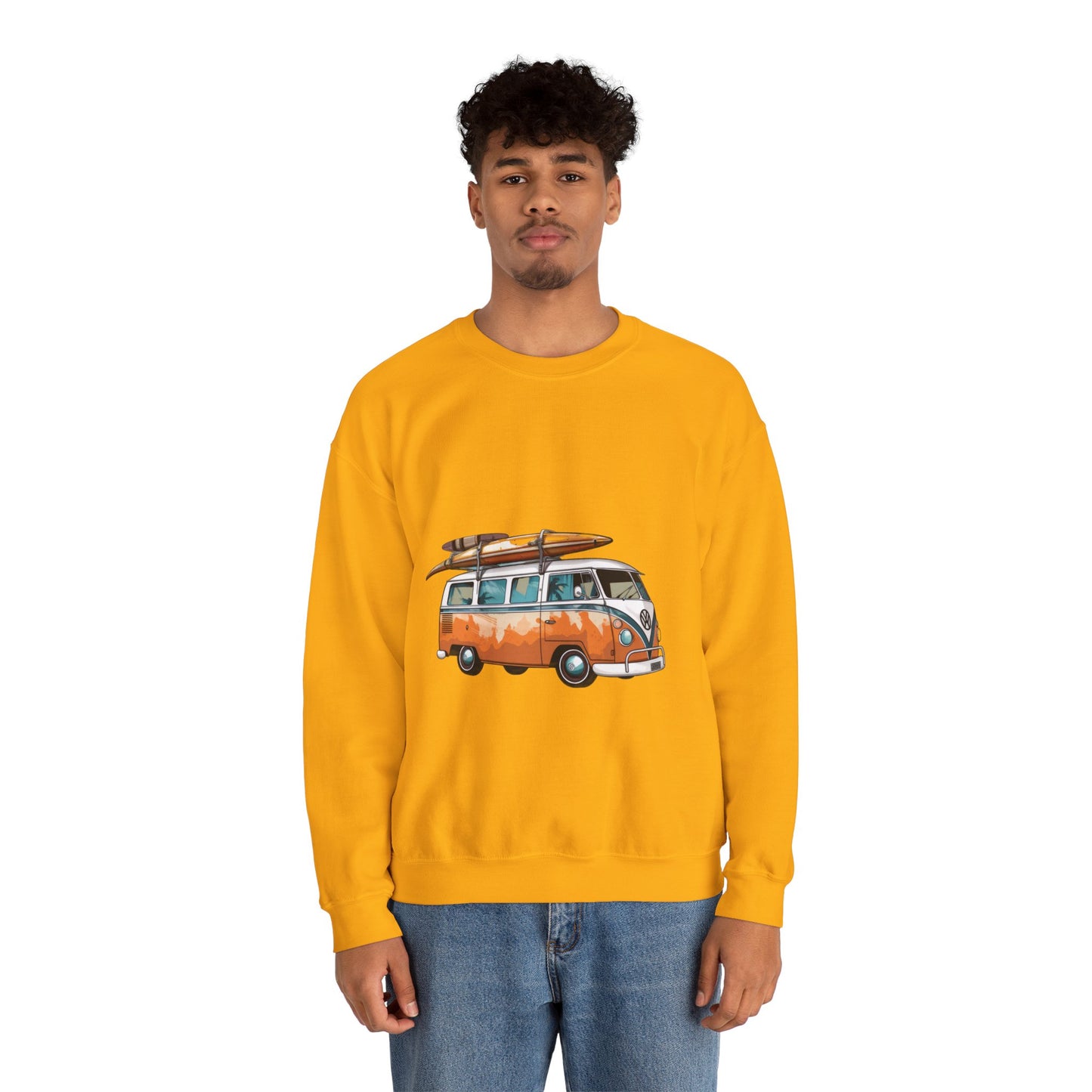 Retro Surf Van - Unisex Heavy Blend™ Crewneck Sweatshirt
