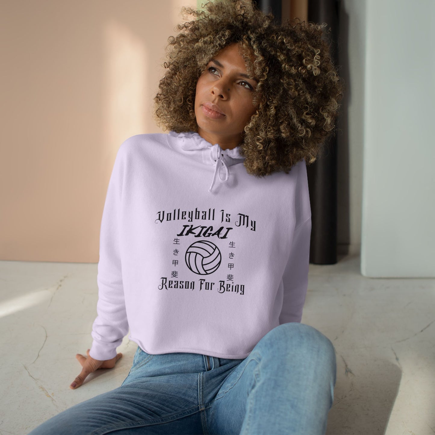 Volleyball Is My IKIGAI: Crop Hoodie