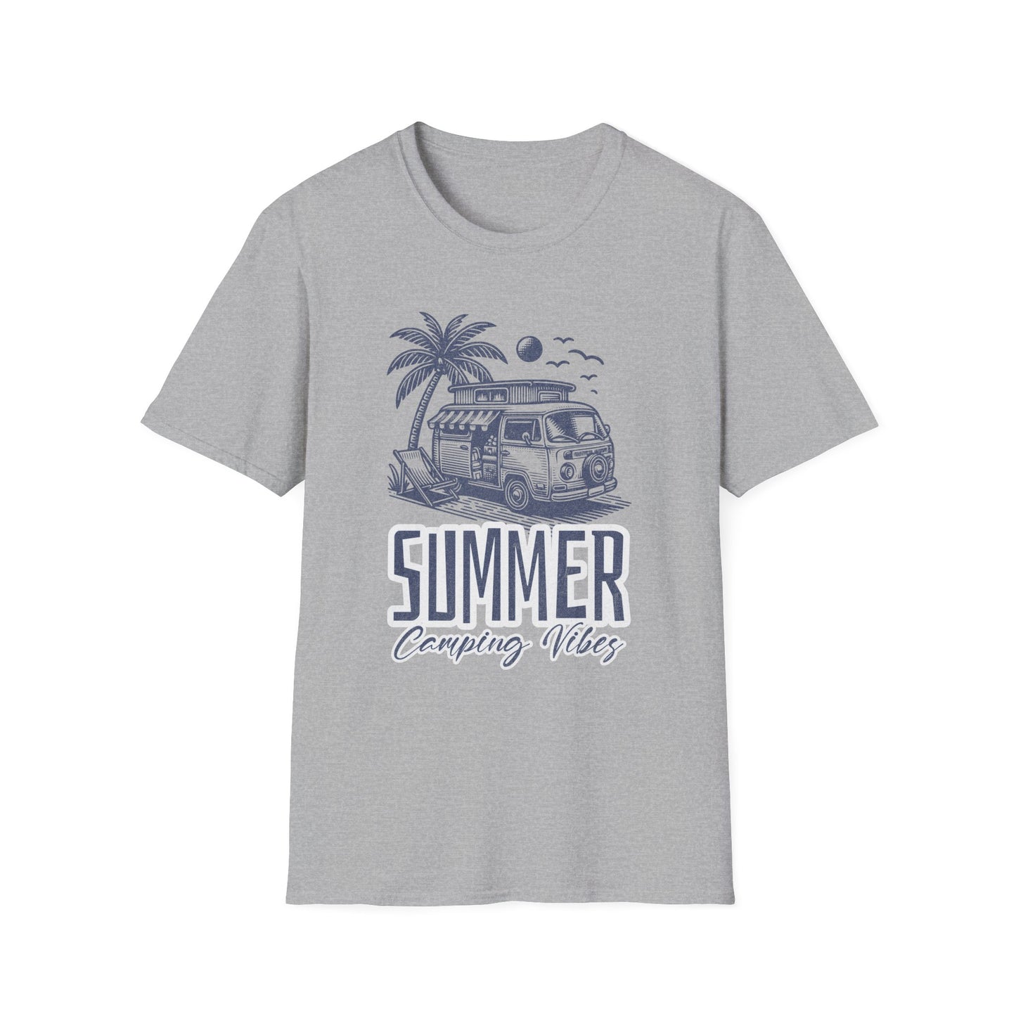 Summer Camping Vibes T-Shirt, Unisex Camp Tee, Outdoor Adventure Shirt, Nature Lover Gift, Camping Trip Apparel