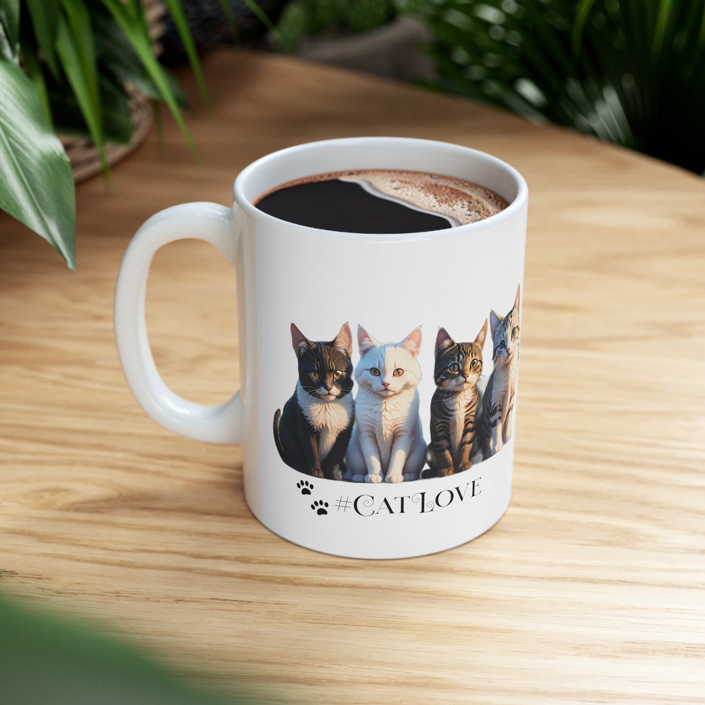 Ceramic Mug 11oz: #CatLove