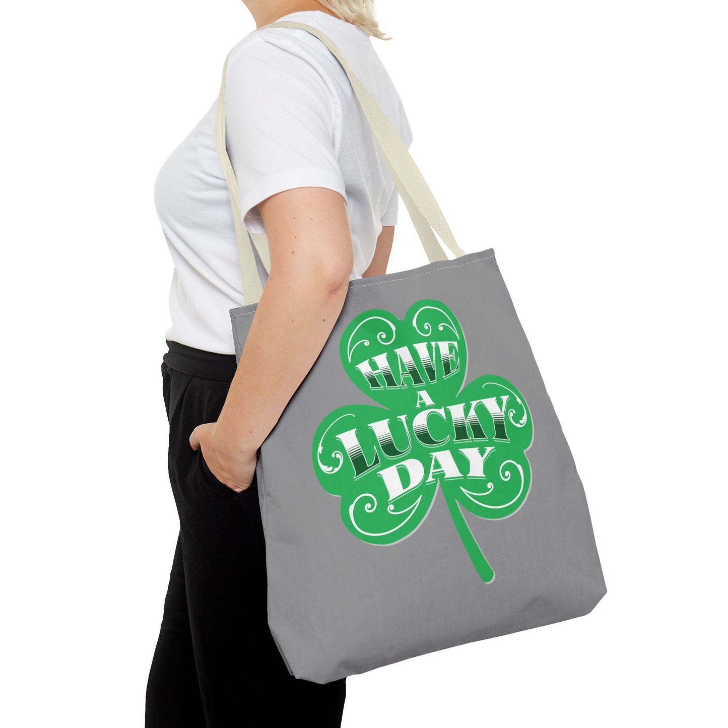 Lucky Day Tote Bag - St. Patrick's Day Gift, Eco-Friendly Shopper, Fun Everyday Use, Green Clover Design, Lucky Charm