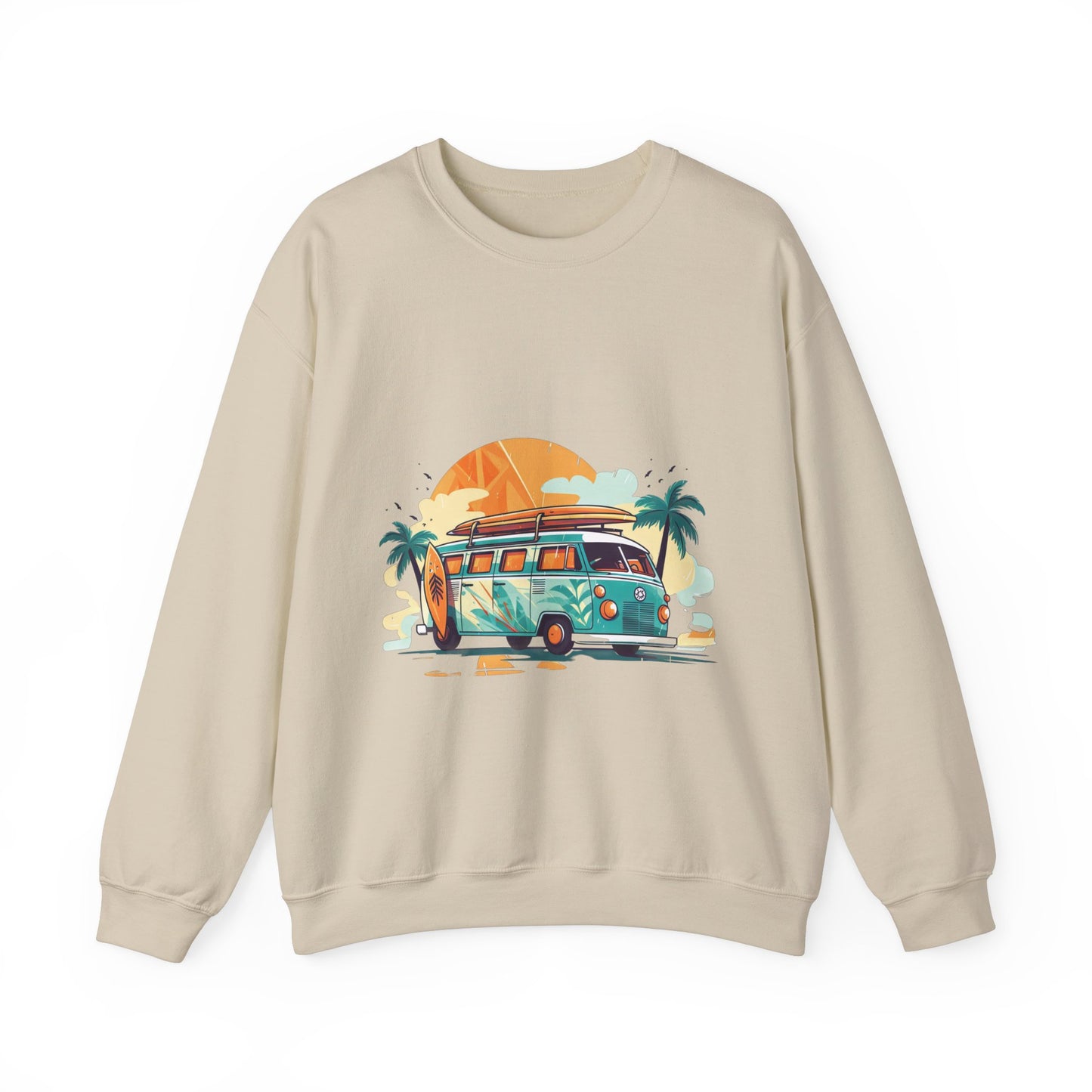 Retro Surf Van - Unisex Heavy Blend™ Crewneck Sweatshirt