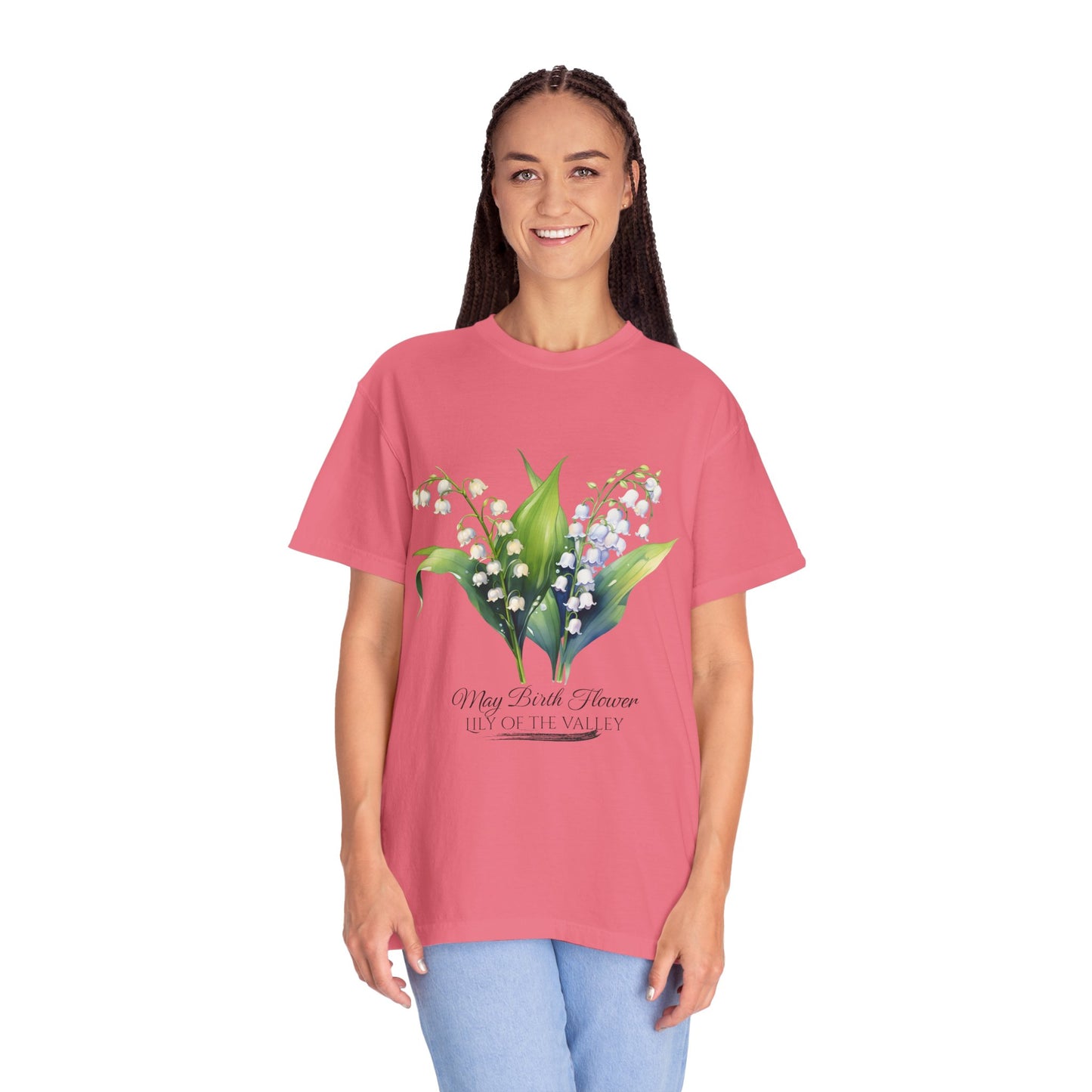 May Birth Flower "Lily of the Valley" - Unisex Garment-Dyed T-shirt