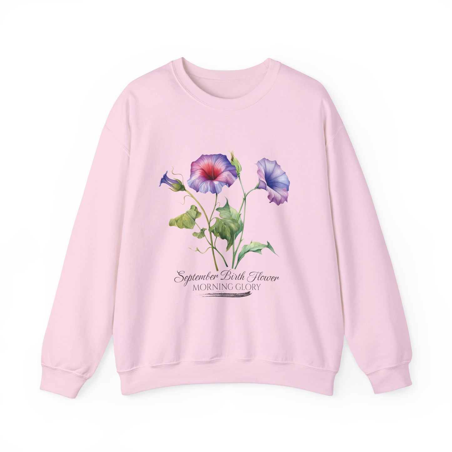 September Birth Flower (Morning Glory) - Unisex Heavy Blend™ Crewneck Sweatshirt