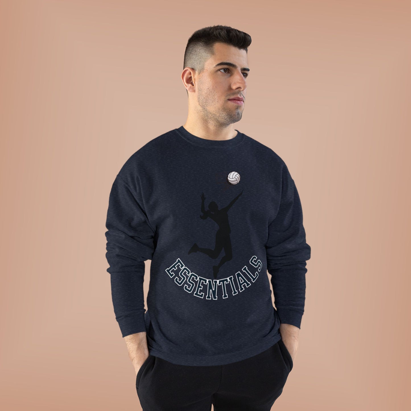 Stylish Eco-Friendly Crewneck Sweatshirt with 'Essentials' Graphic | Ideal for Athletes, Casual Wear, Sports Events and Holiday Gifts