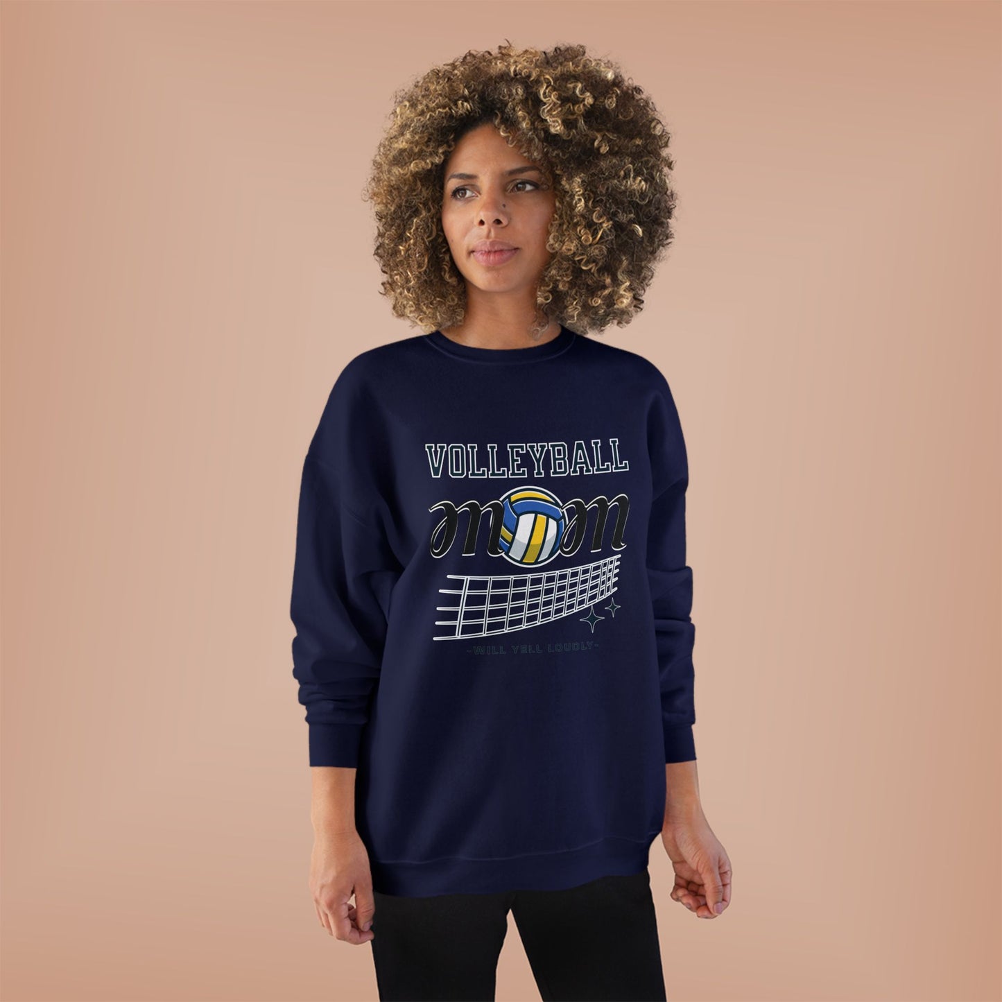 Volleyball Mom Eco-Friendly Crewneck Sweatshirt, Mother's Day Gift, Sports Apparel, Gamer Sweatshirt, Family Celebration Wear