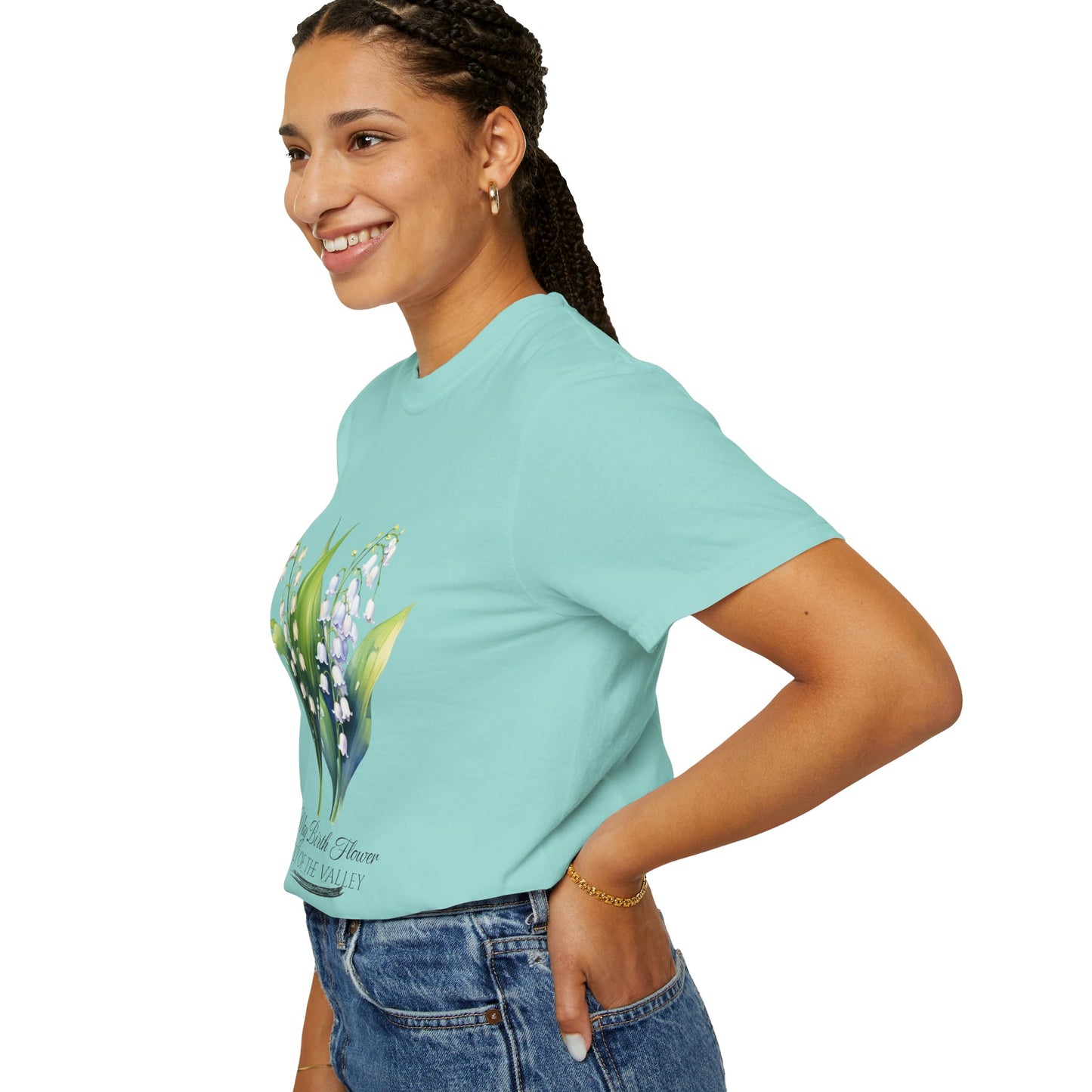May Birth Flower "Lily of the Valley" - Unisex Garment-Dyed T-shirt